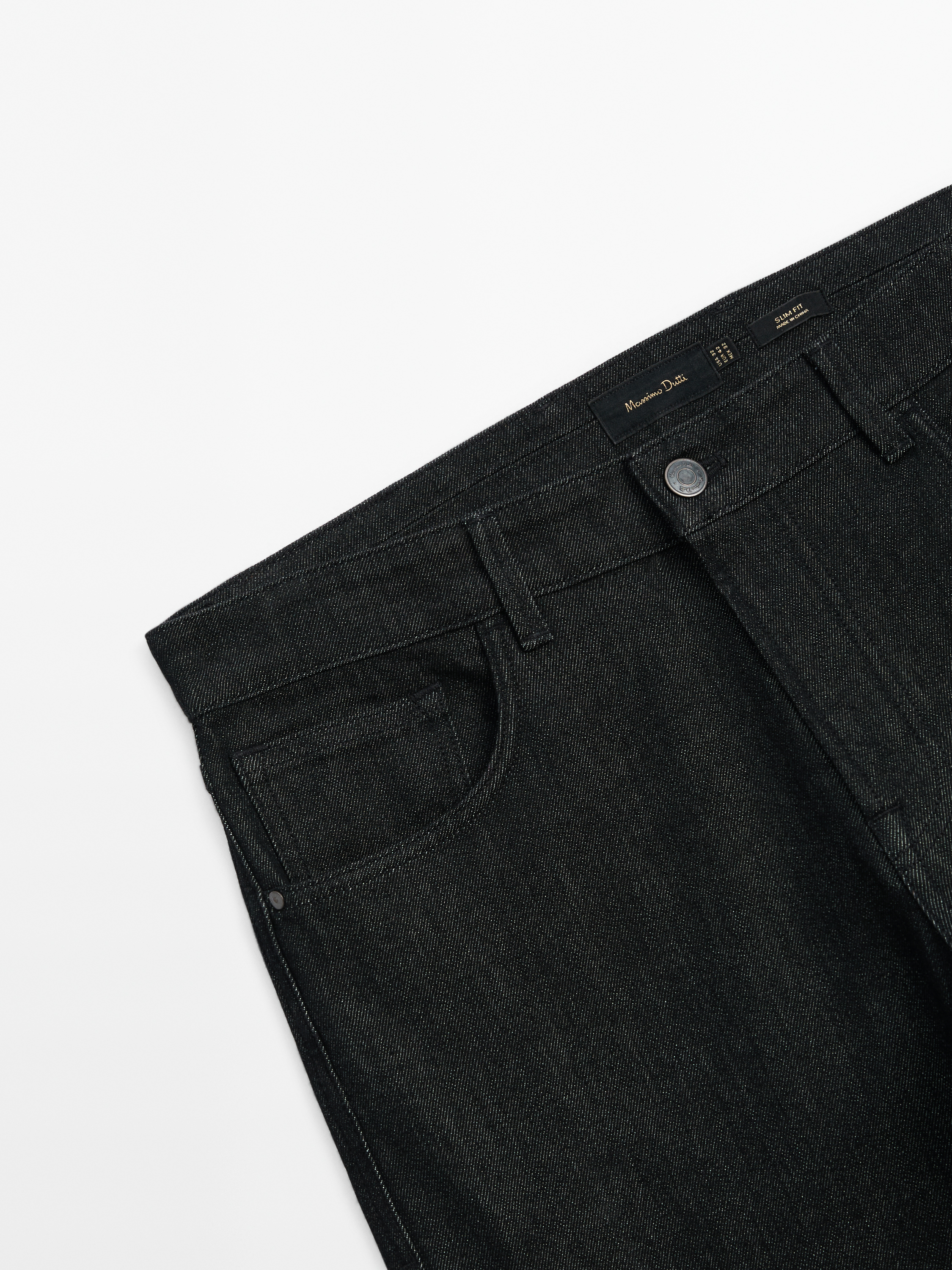 Denim görünümlü tapered fit pantolon_3