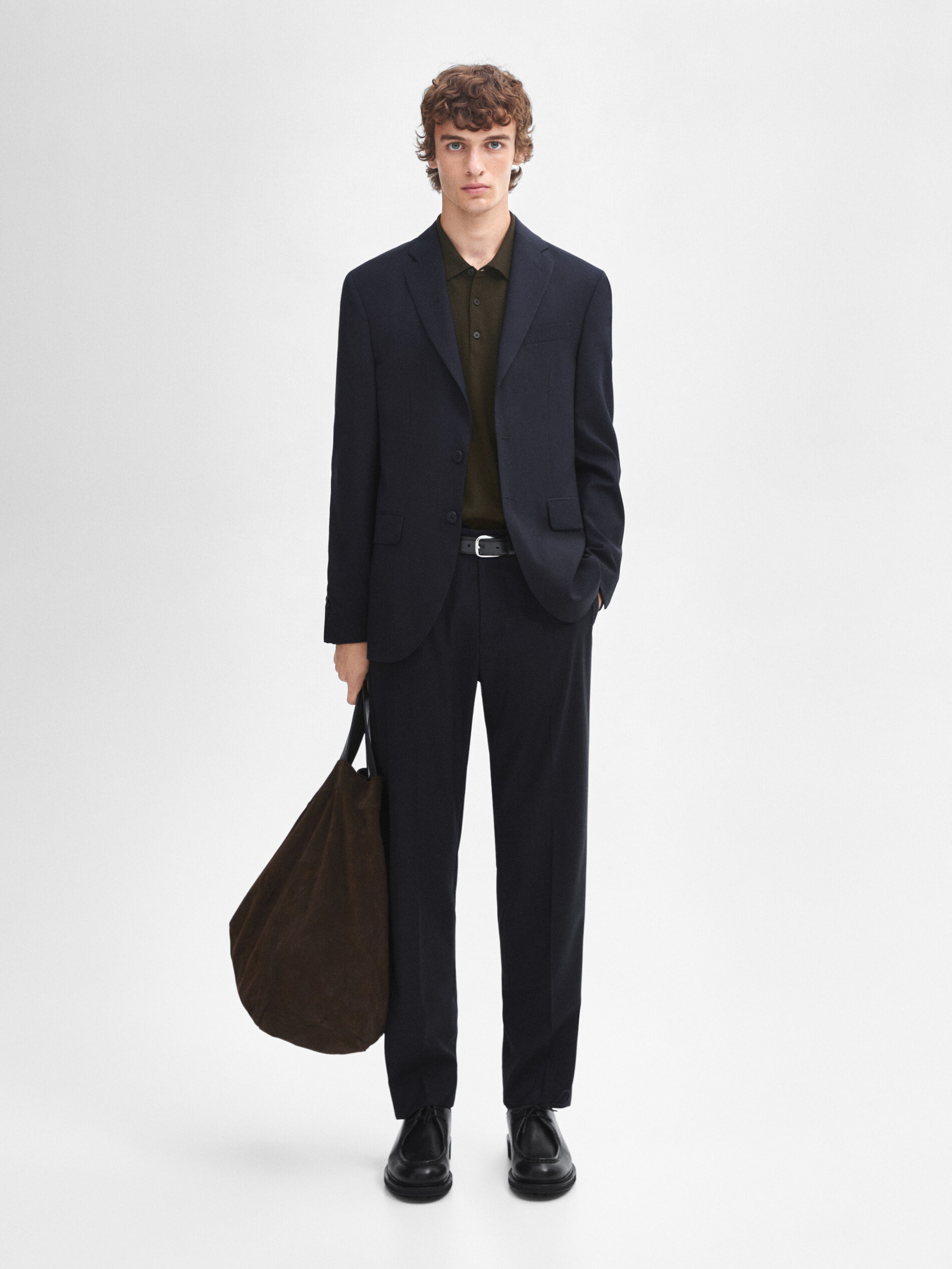 Shop Massimo Dutti Anzughose Aus Reiner Wolle In Marineblau