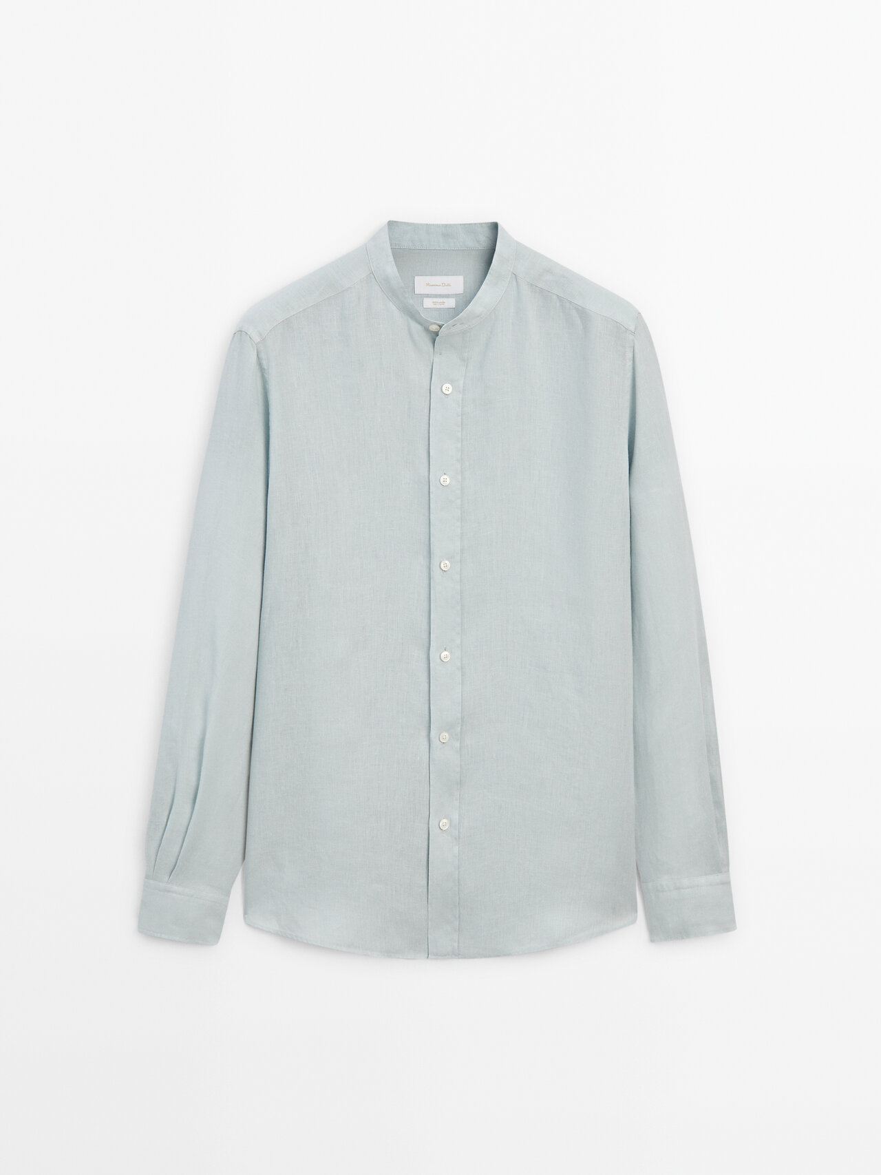 MANZINI MZL-304 2PC Solid Color Linen Shirt Set Natural