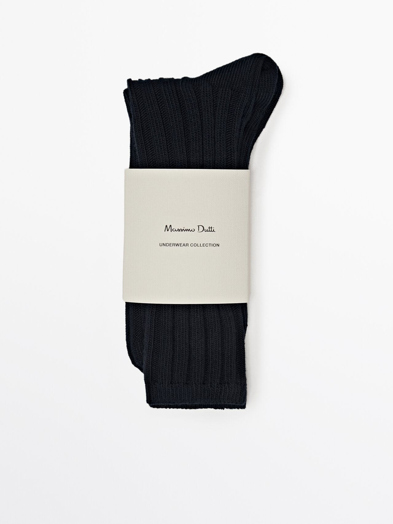 Shop Massimo Dutti Gerippte Socken Mit Zylinder In Marineblau