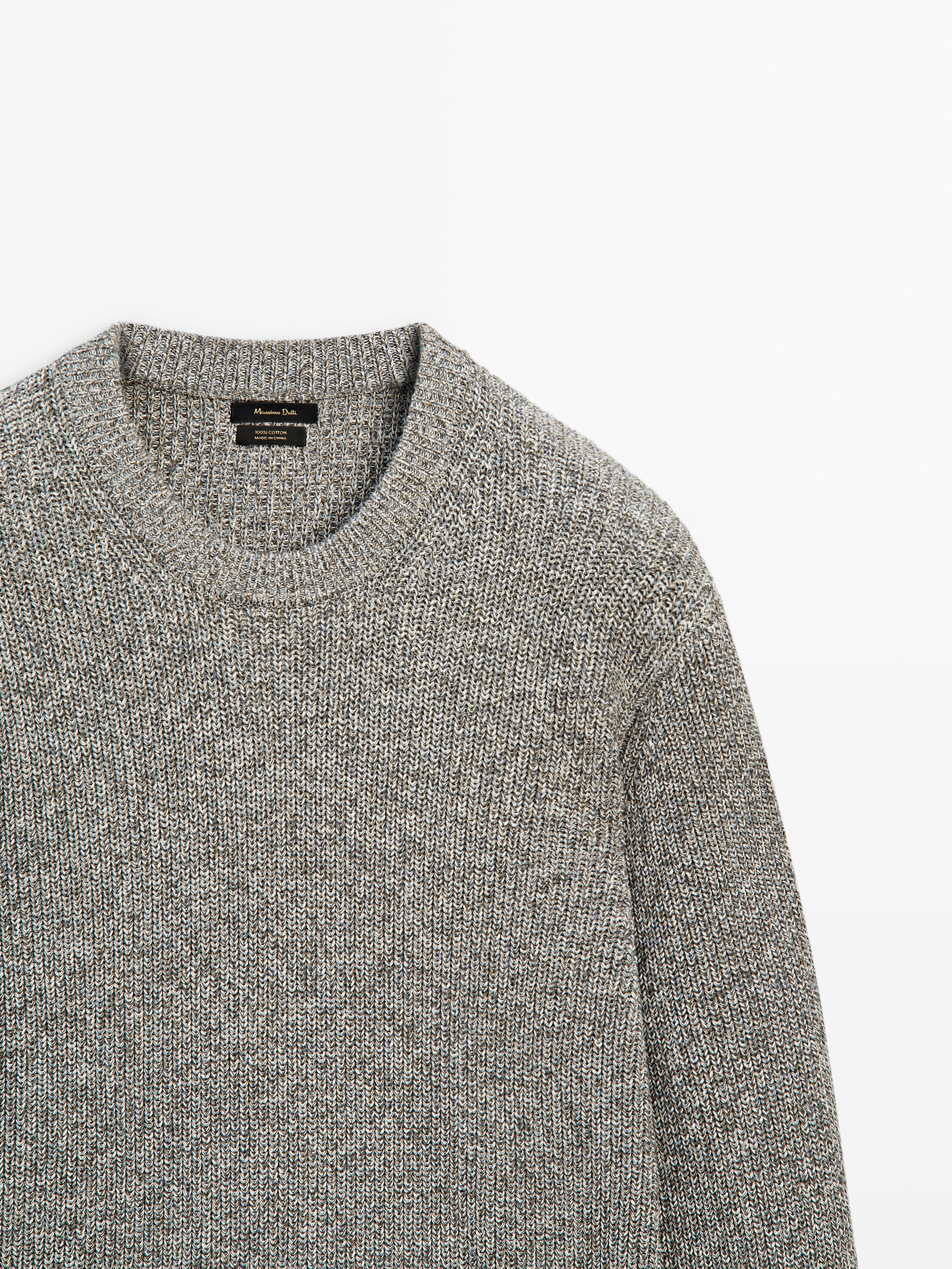 Cotton mouliné knitted jumper_8