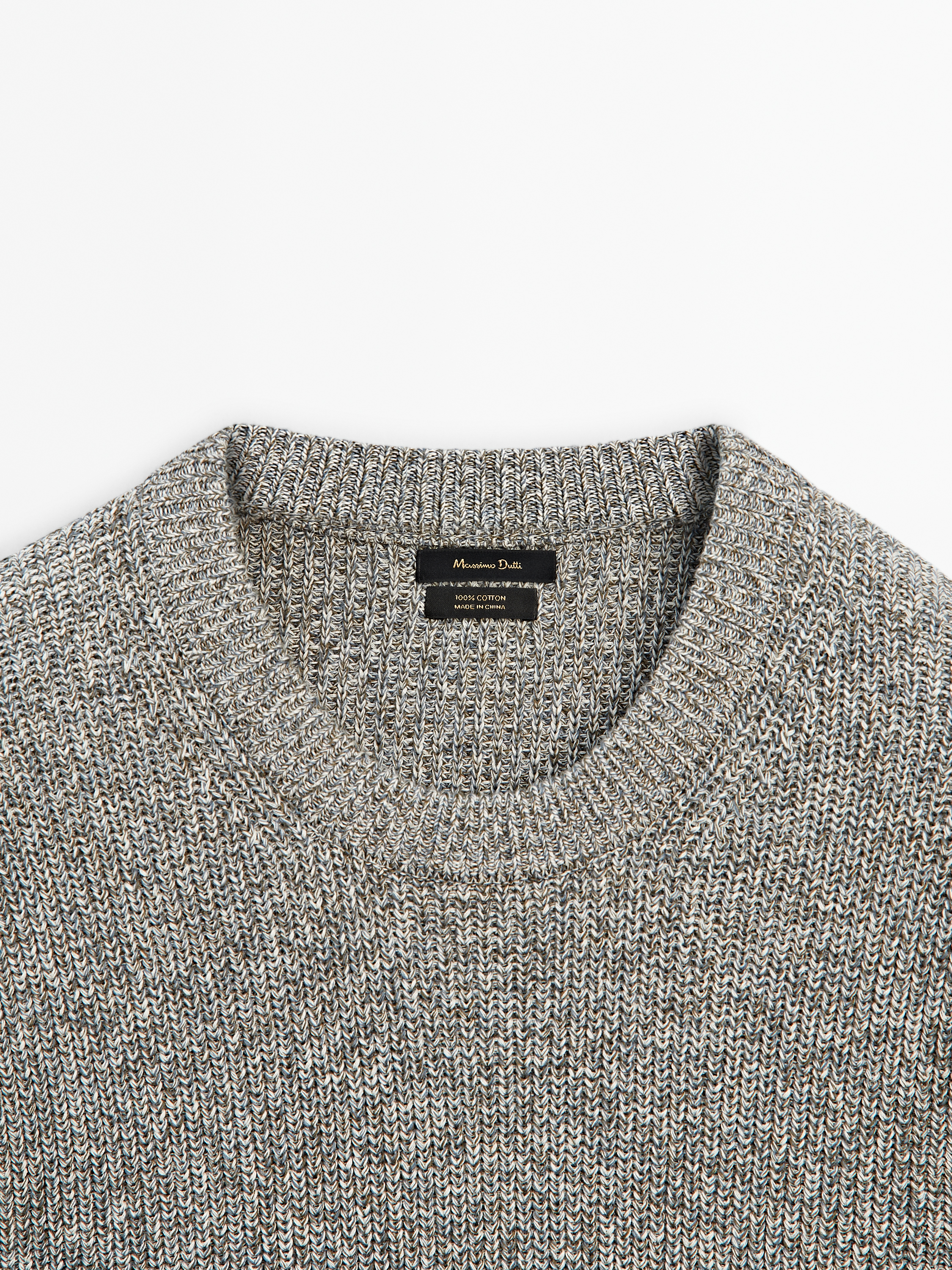 Cotton mouliné knitted jumper_37