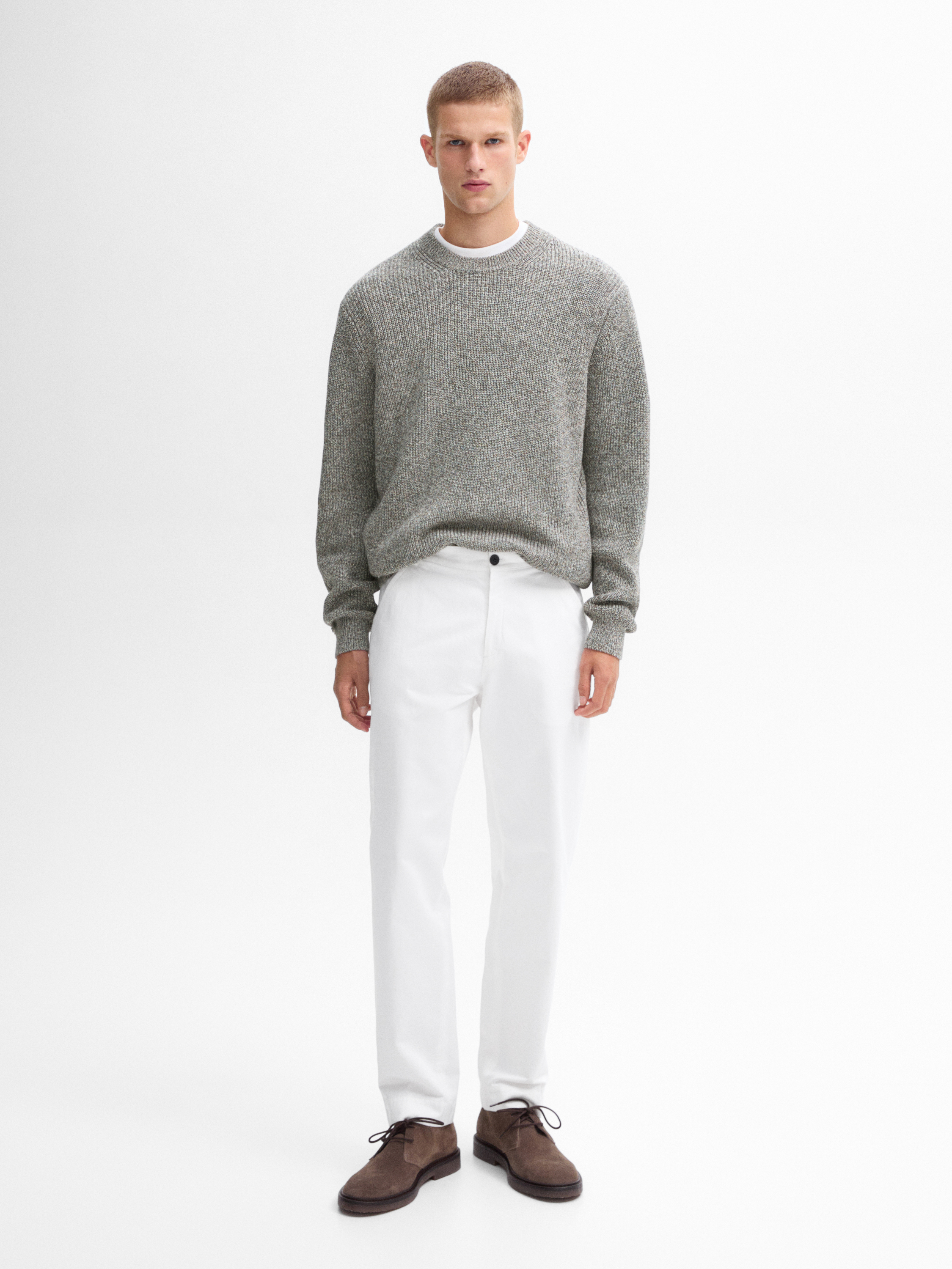 Cotton mouliné knitted jumper_3