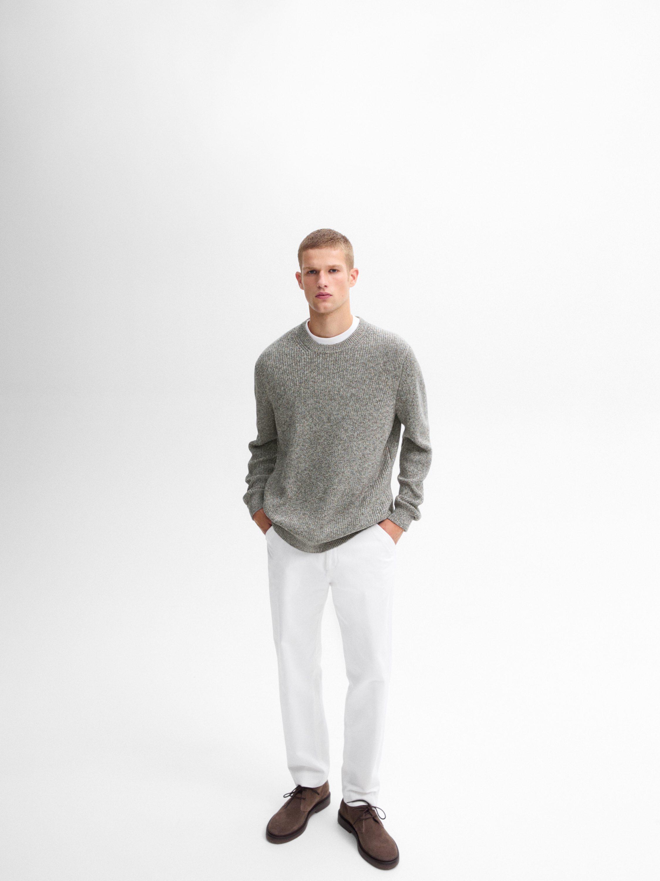 Cotton mouliné knitted jumper_4