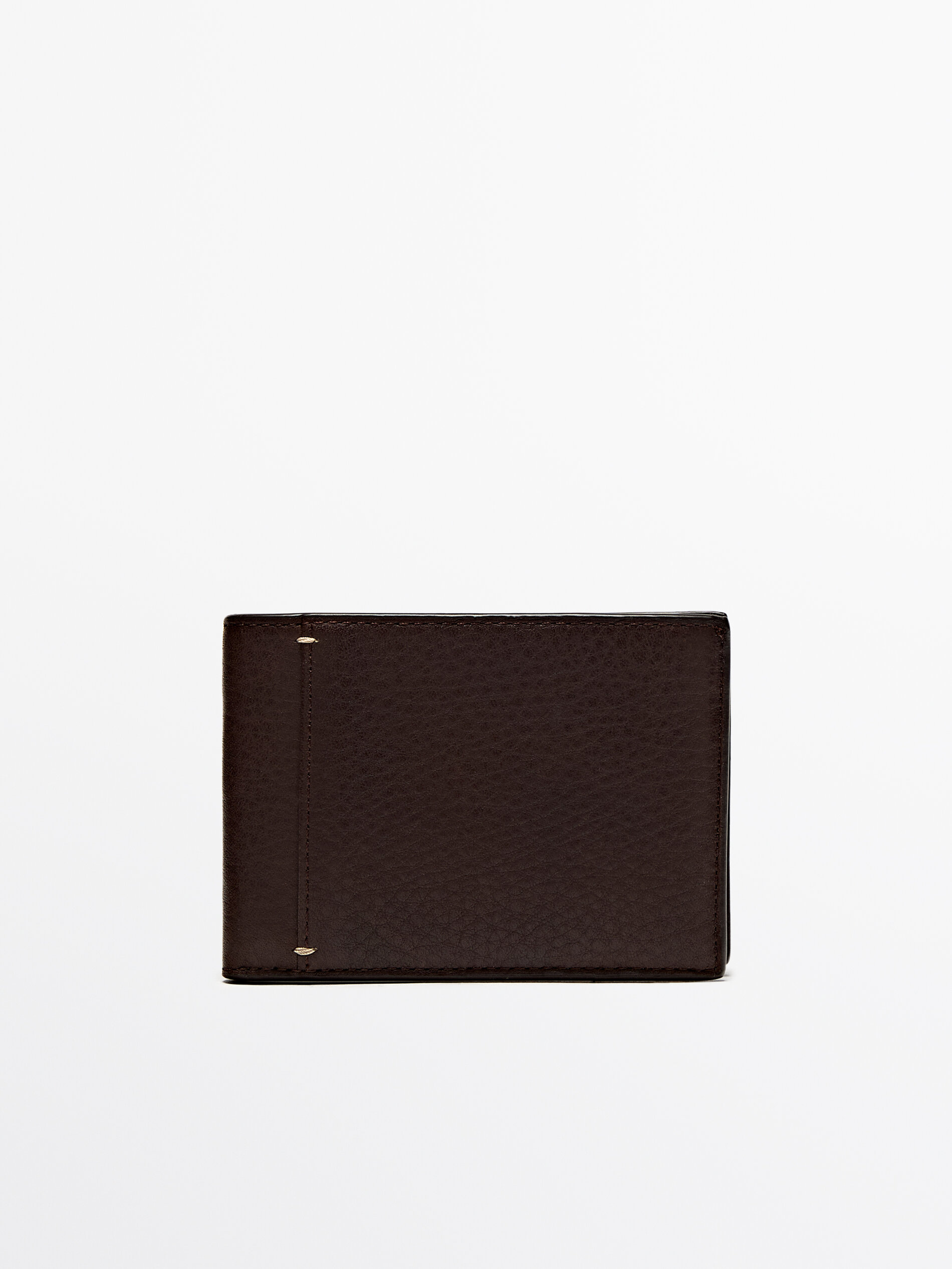 Leather wallet · Brown, Black · Accessories | Massimo Dutti