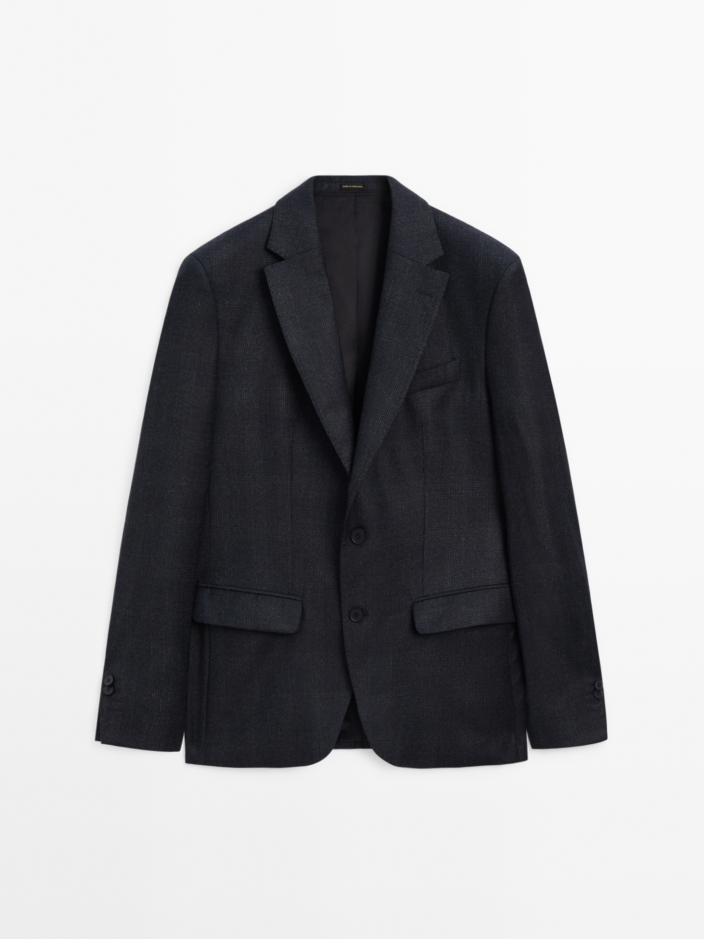 %100 yün kareli klasik blazer_1