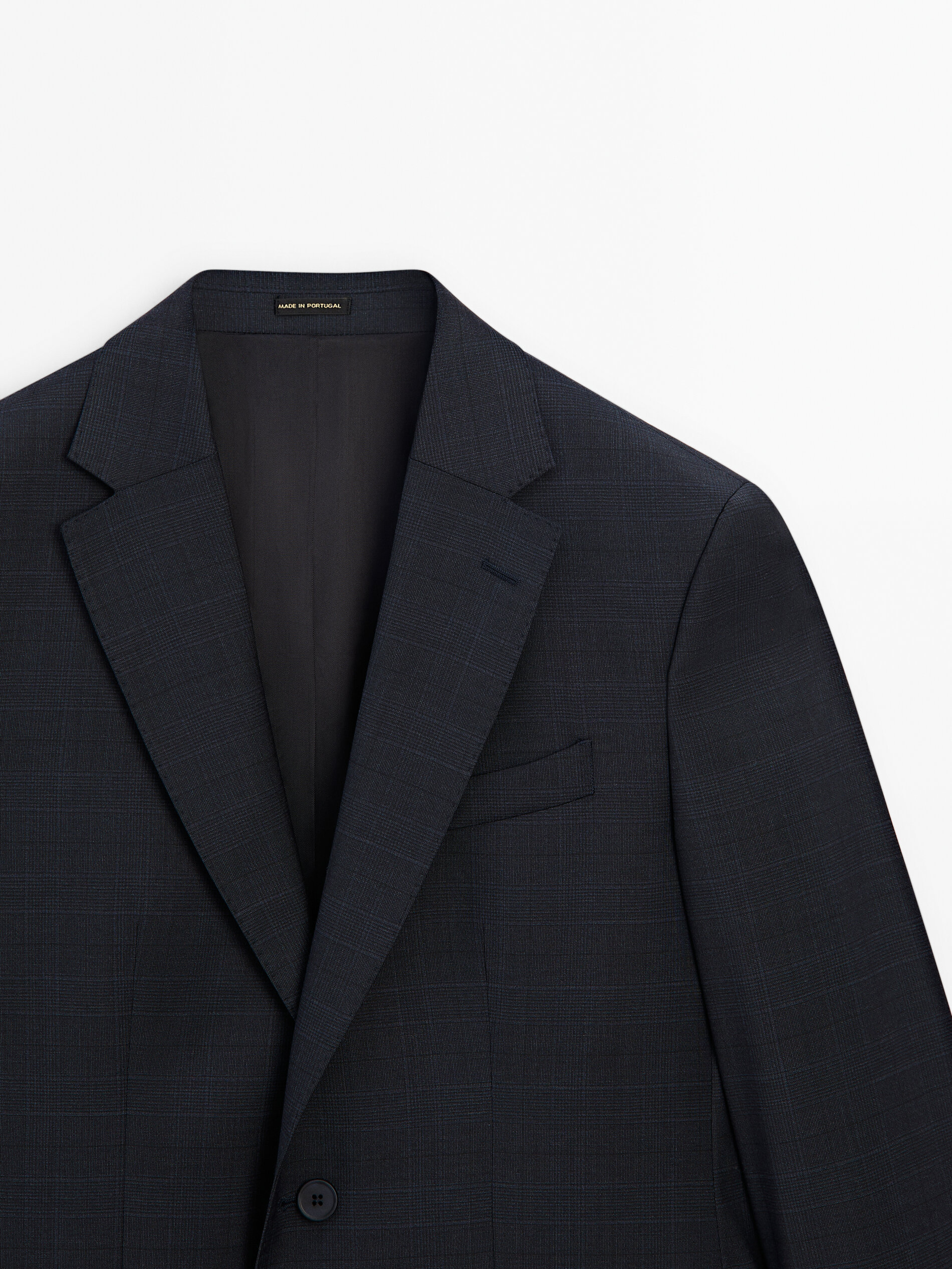 100% wool suit blazer · Navy Blue · Dressy | Massimo Dutti