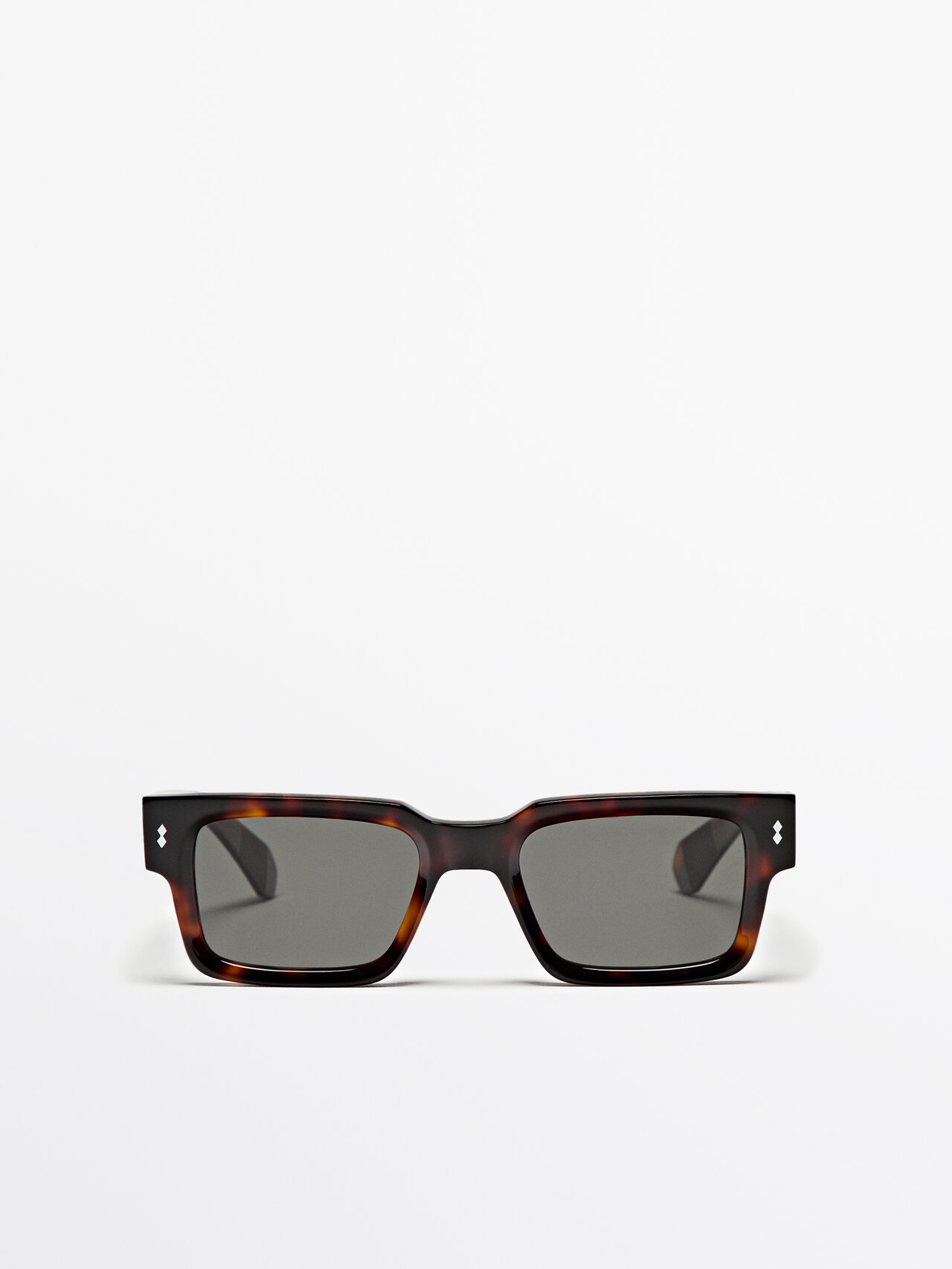 Shop Massimo Dutti Sonnenbrille Quadratisch Schildpattoptik In Braun