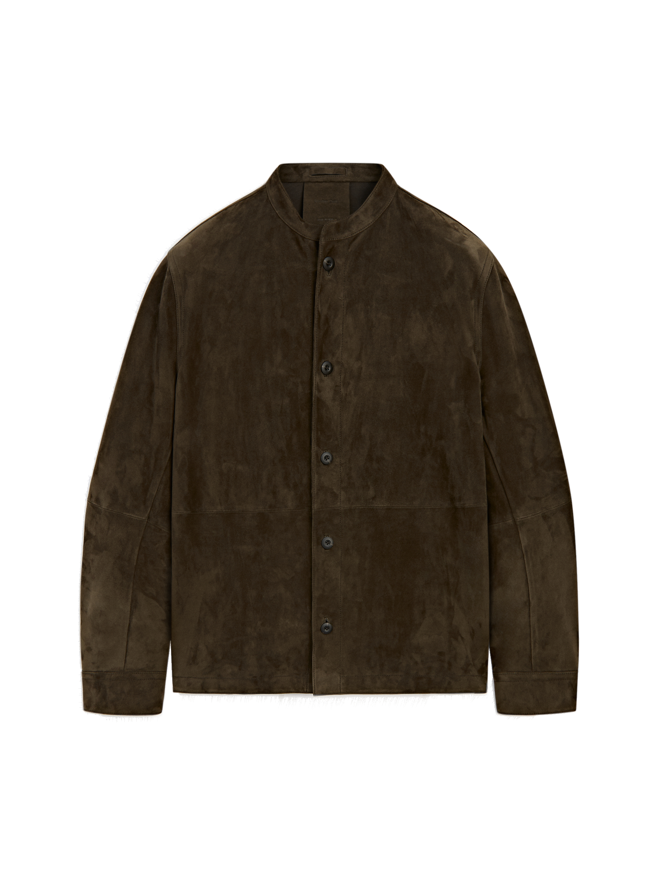 Mao collar shirt suede leather_16