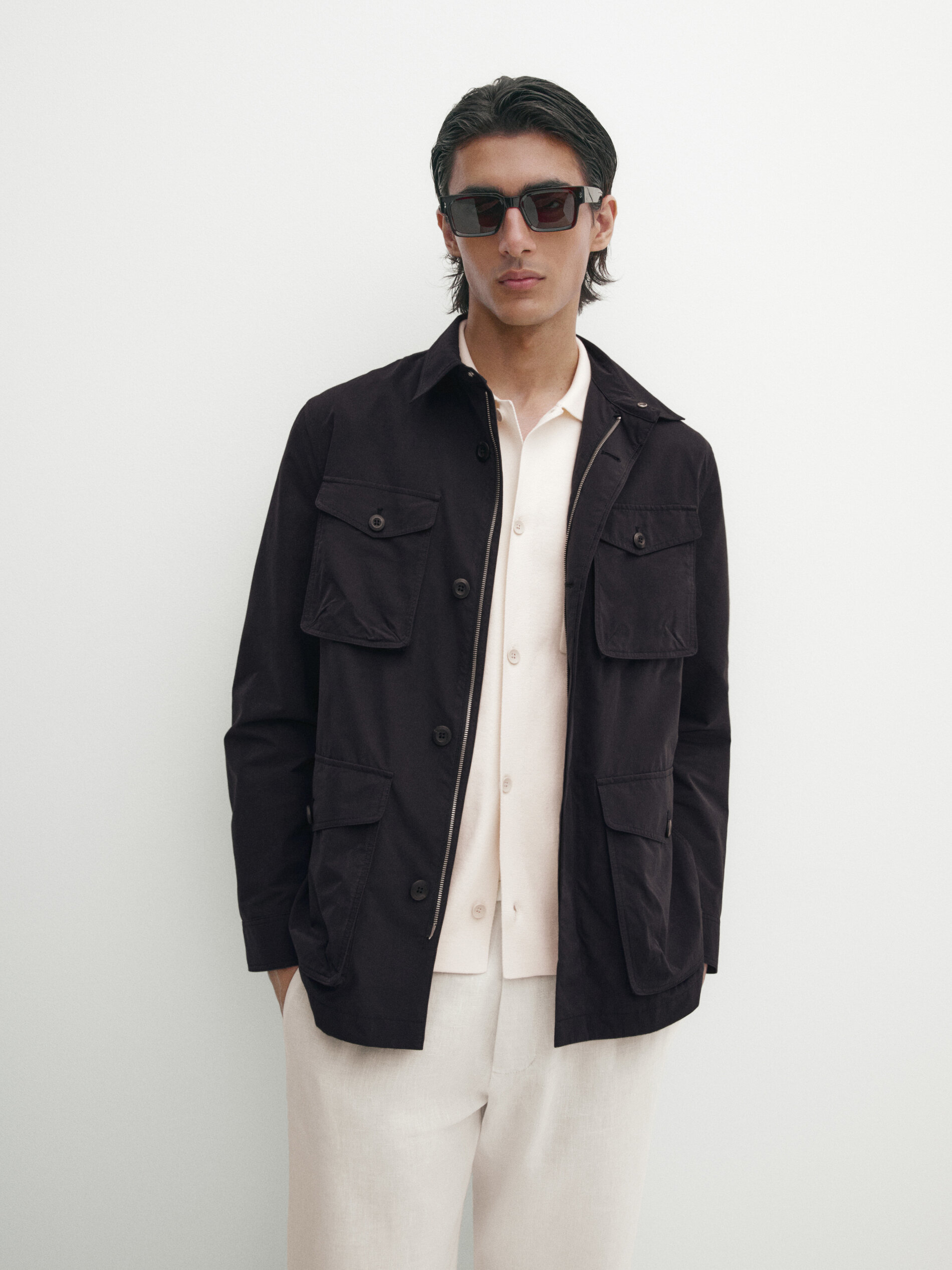 Jacke mit Taschendetail · Marineblau · Mäntel Und Jacken | Massimo  