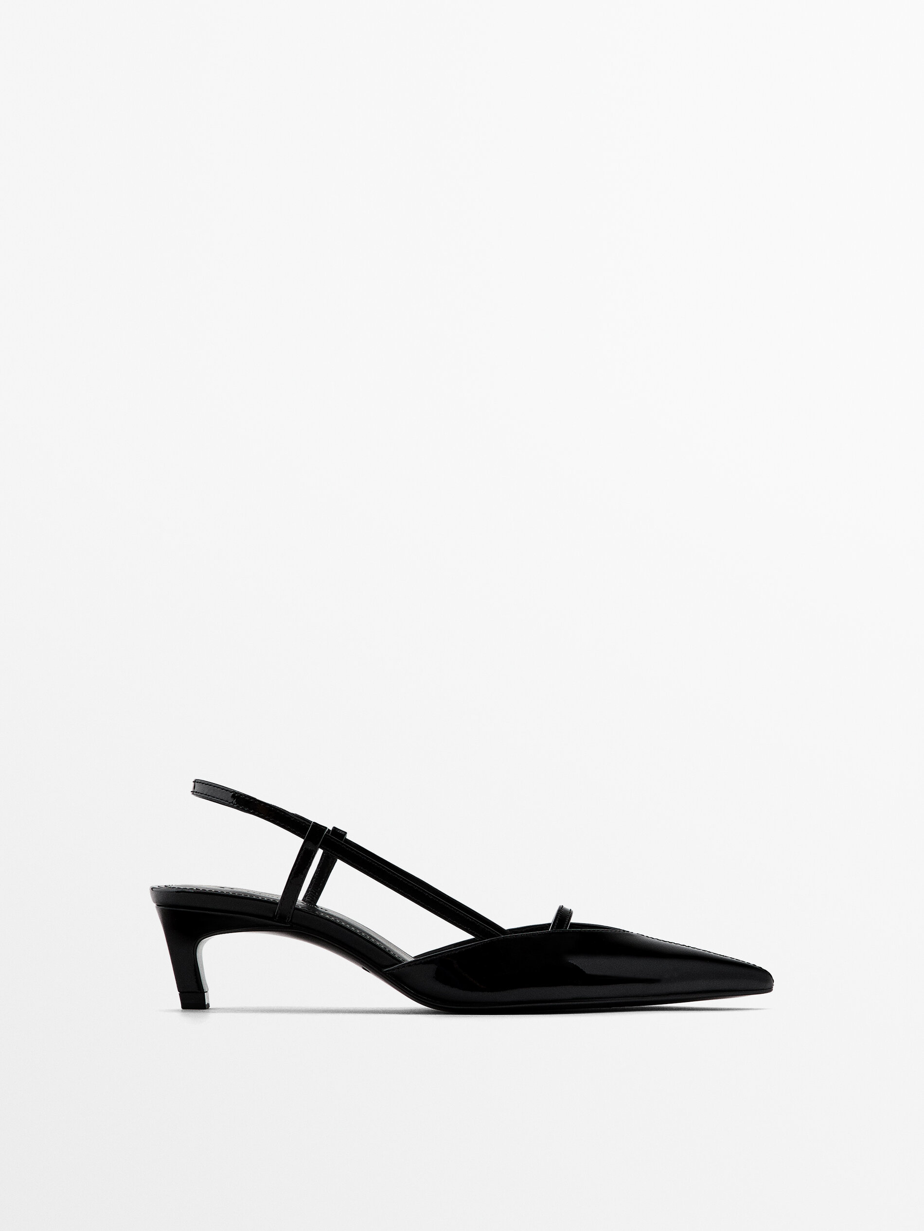 Gehakte Schoen Met Open Achterkant Zwart Schoenen Met Hak Massimo leren-schoenen-met-hakken-dames-mango-outlet-nederland