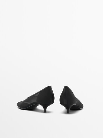Escarpins en mesh Noir Chaussures A Talon Massimo Dutti