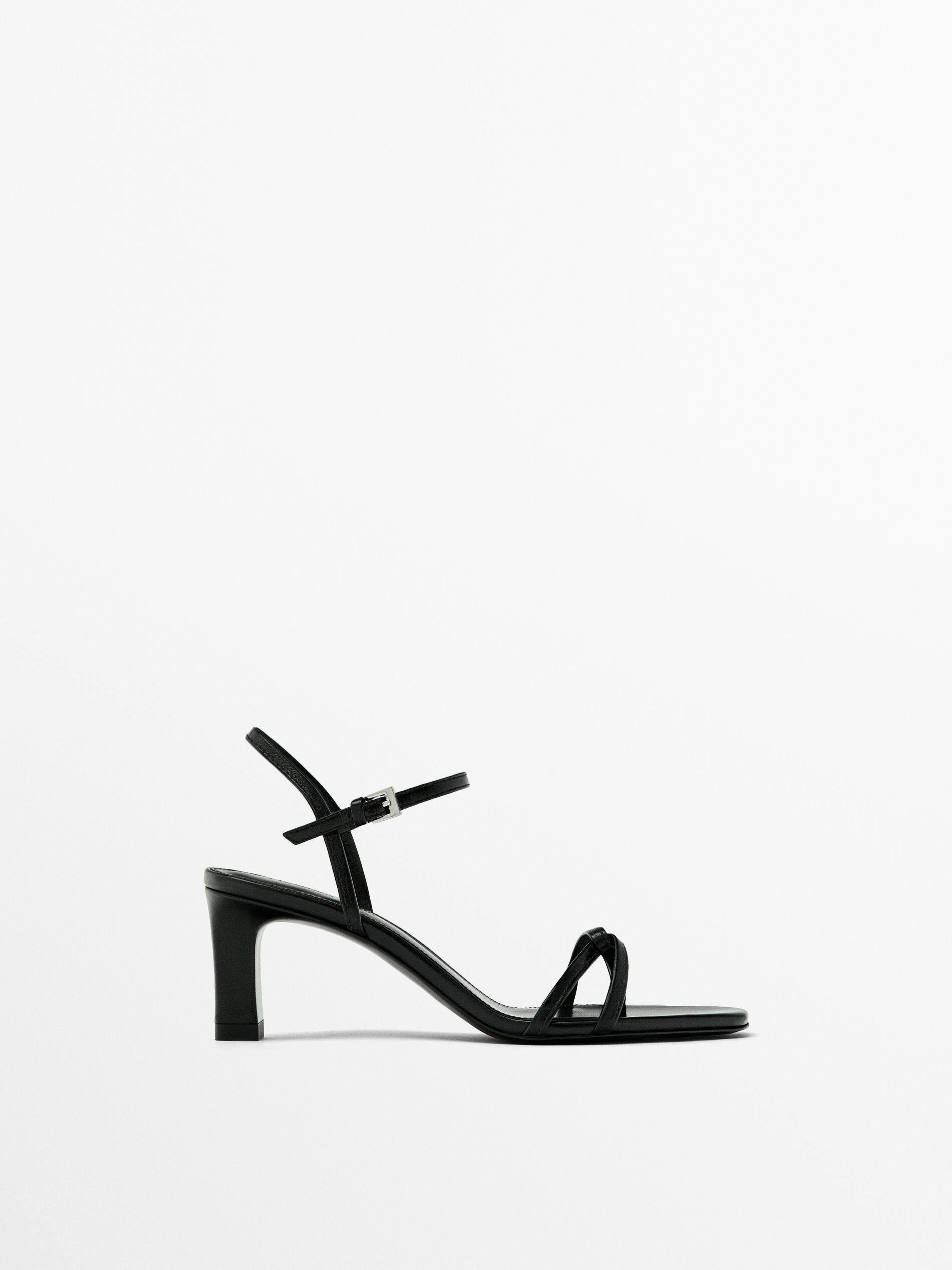 Black strappy heeled sandals uk store
