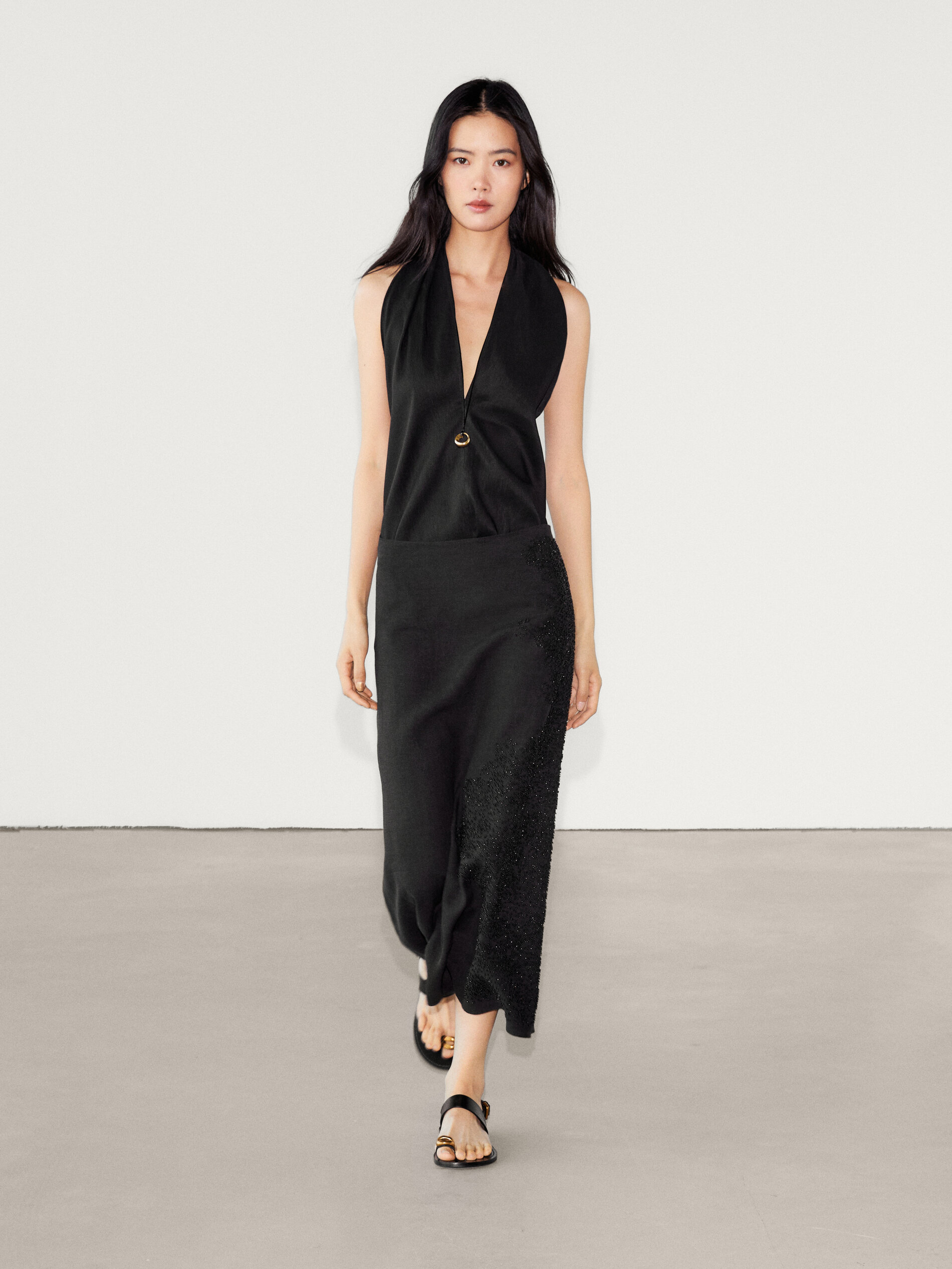 Massimo dutti flat sandals on sale