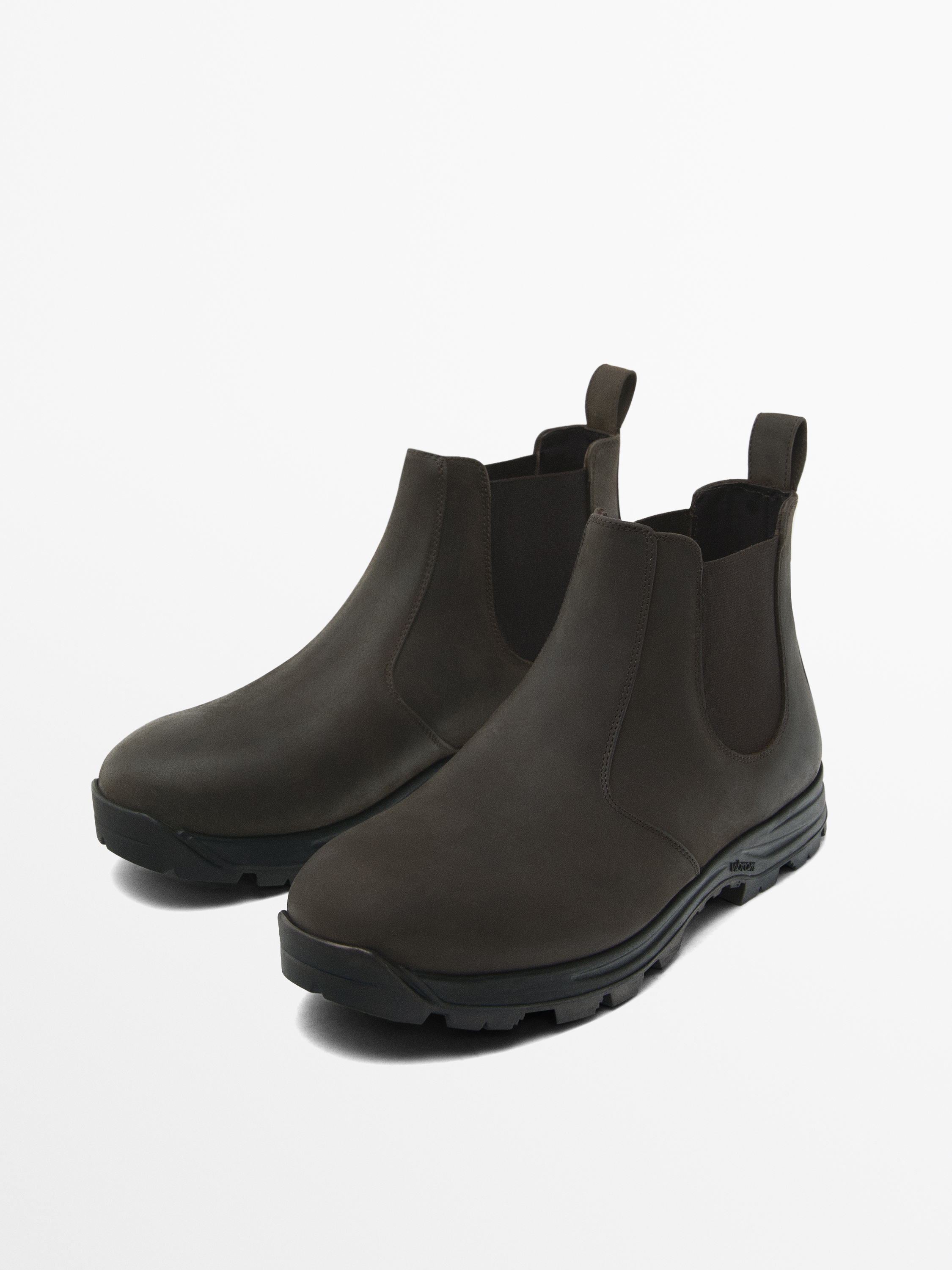 Leather sock ankle boots with vibram® detail_1