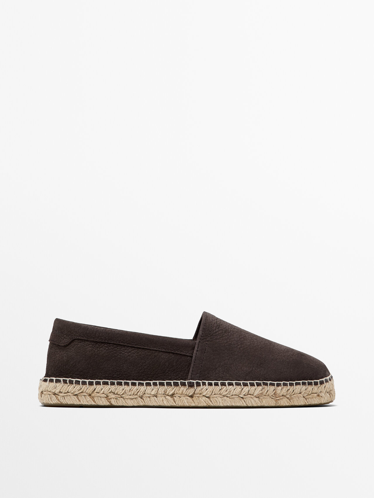 Shop Massimo Dutti Espadrilles Nubukleder In Braun