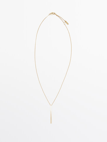 Thin chain necklace with bar