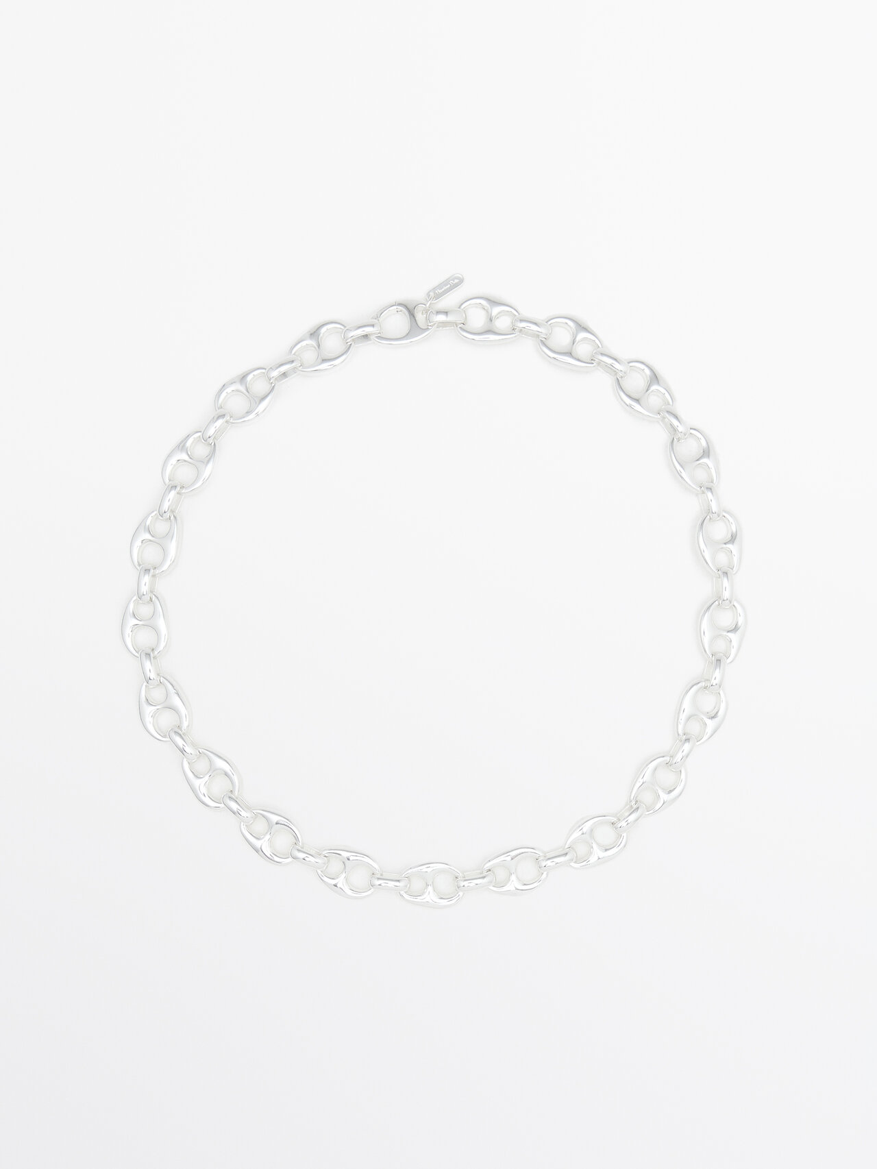 Shop Massimo Dutti Chain Link Necklace In Silver