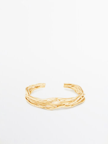 Rigid textured wire-design bracelet