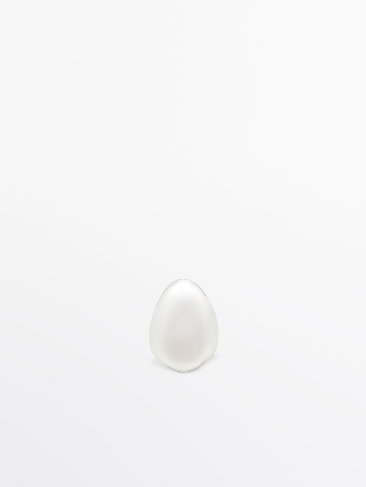 Massimo Dutti Ring With Teardrop Detail In White