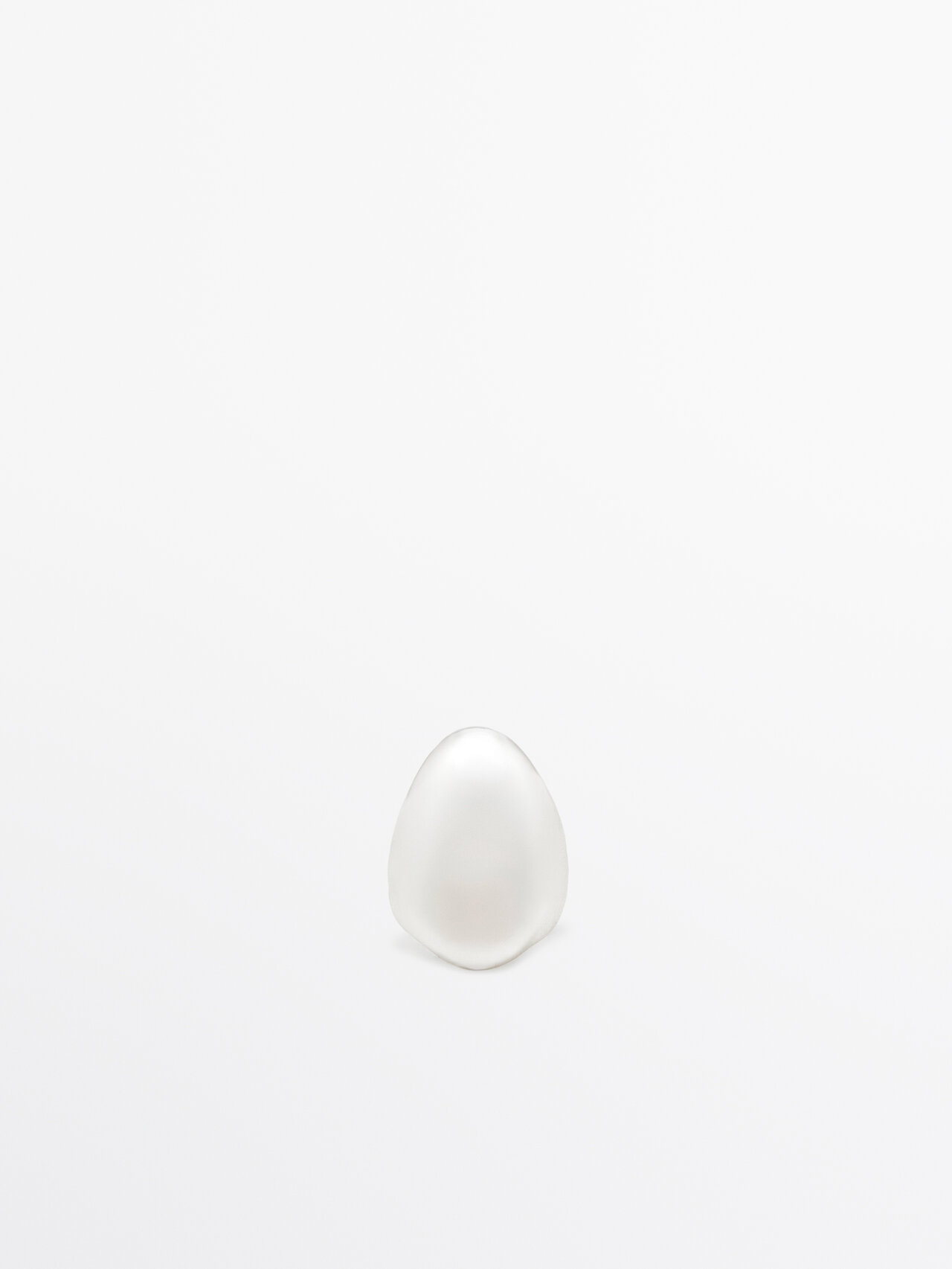 Massimo Dutti Ring With Teardrop Detail In Silver