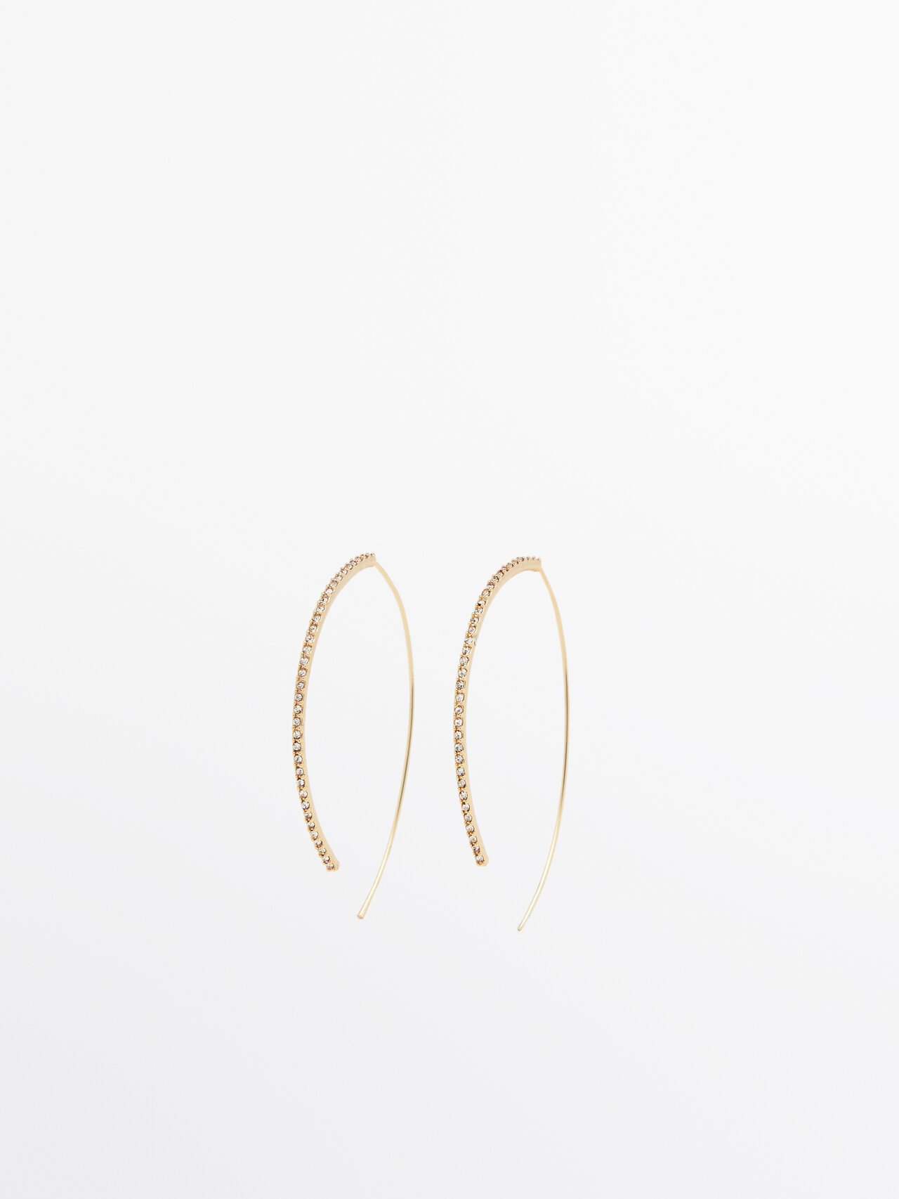 Massimo Dutti Earrings Hoops Shiny In Gold