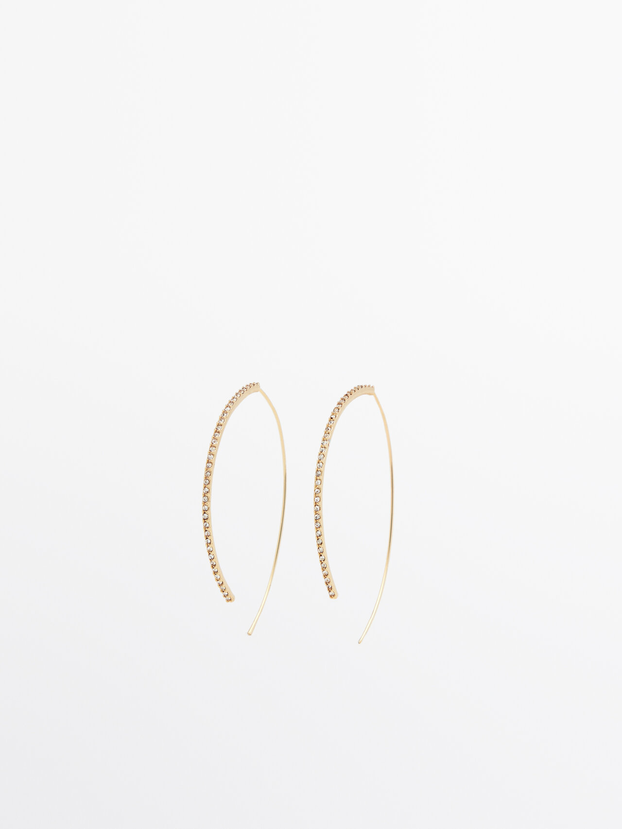 Massimo Dutti Earrings Hoops Shiny In Golden