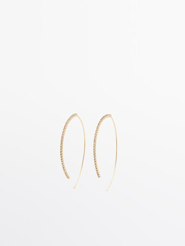 Rhinestone-encrusted hoop earrings