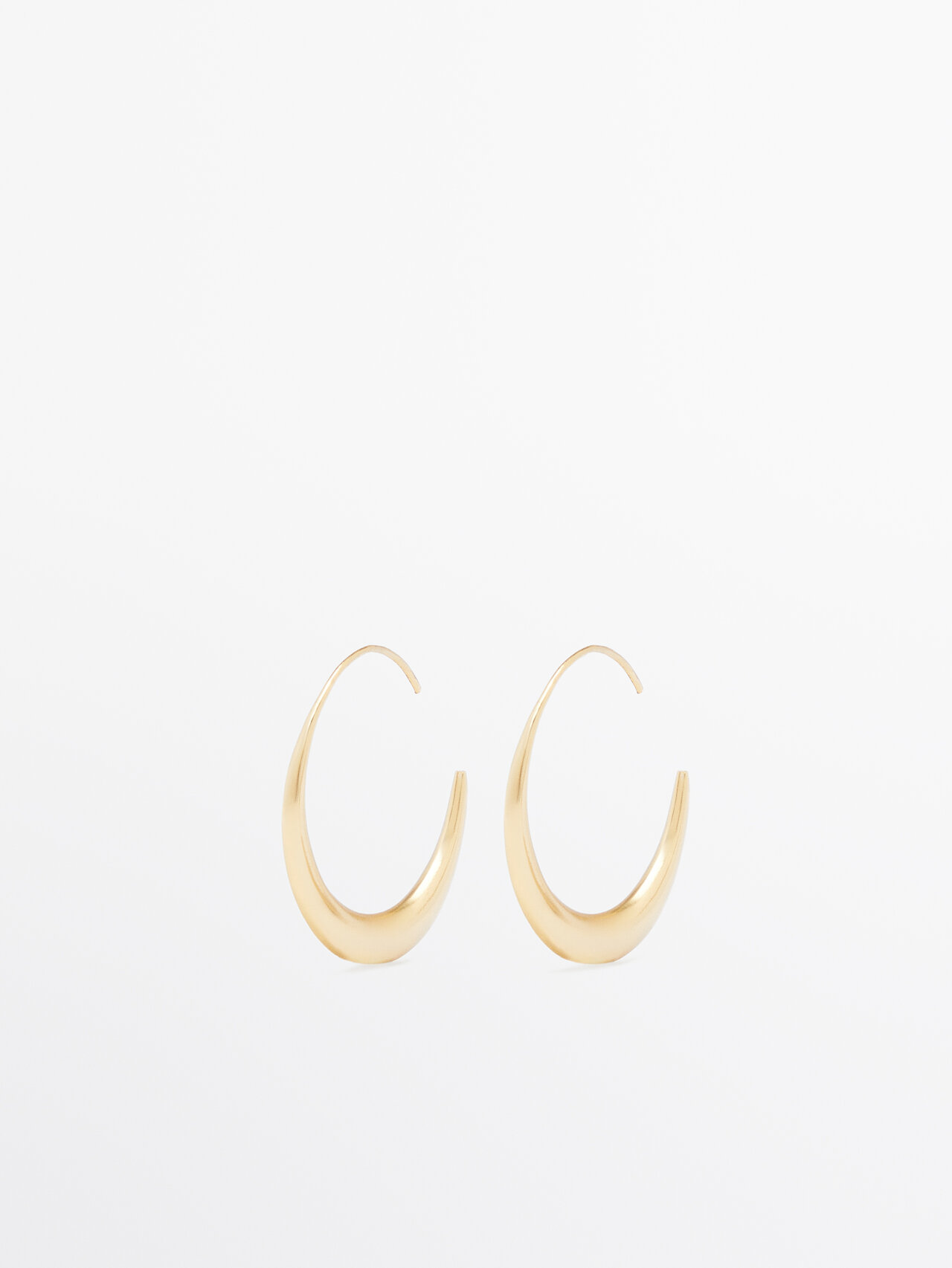 Massimo Dutti Moon Hoop Earrings In Gold