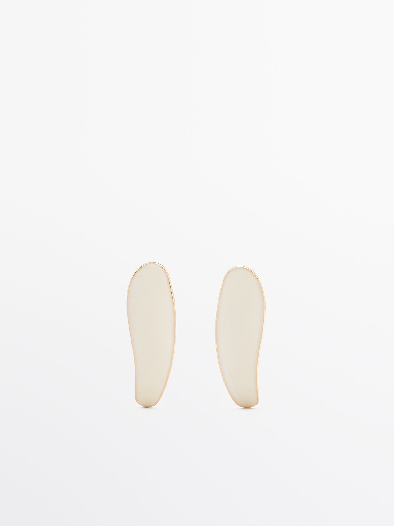 Shop Massimo Dutti Lacquered Dangle Earrings In Golden