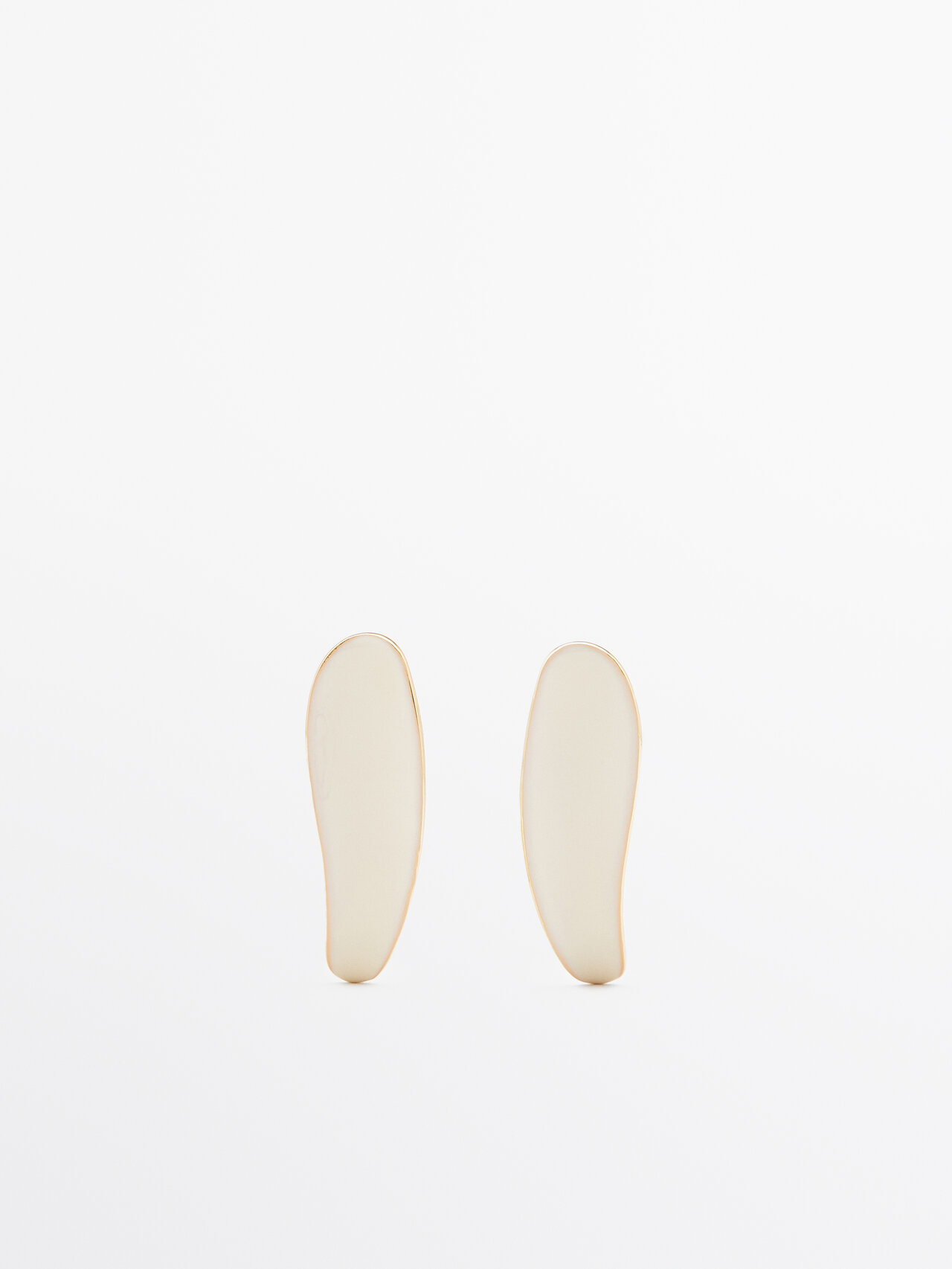 Massimo Dutti Lacquered Dangle Earrings In Golden