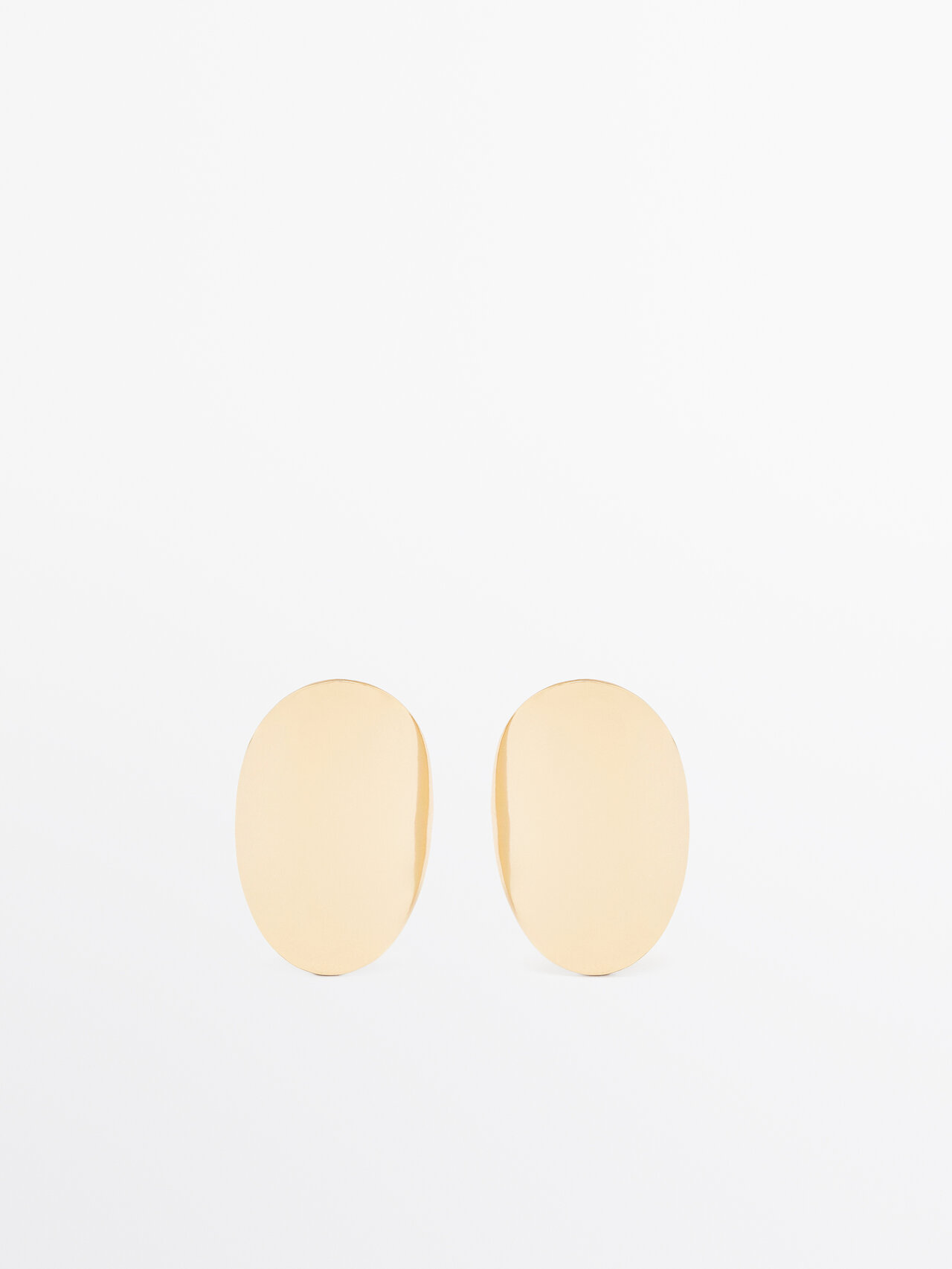 Shop Massimo Dutti Oval Earrings In Golden