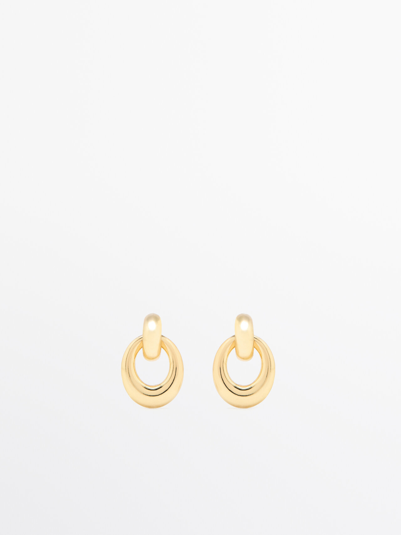 Shop Massimo Dutti Double Link Earrings In Golden