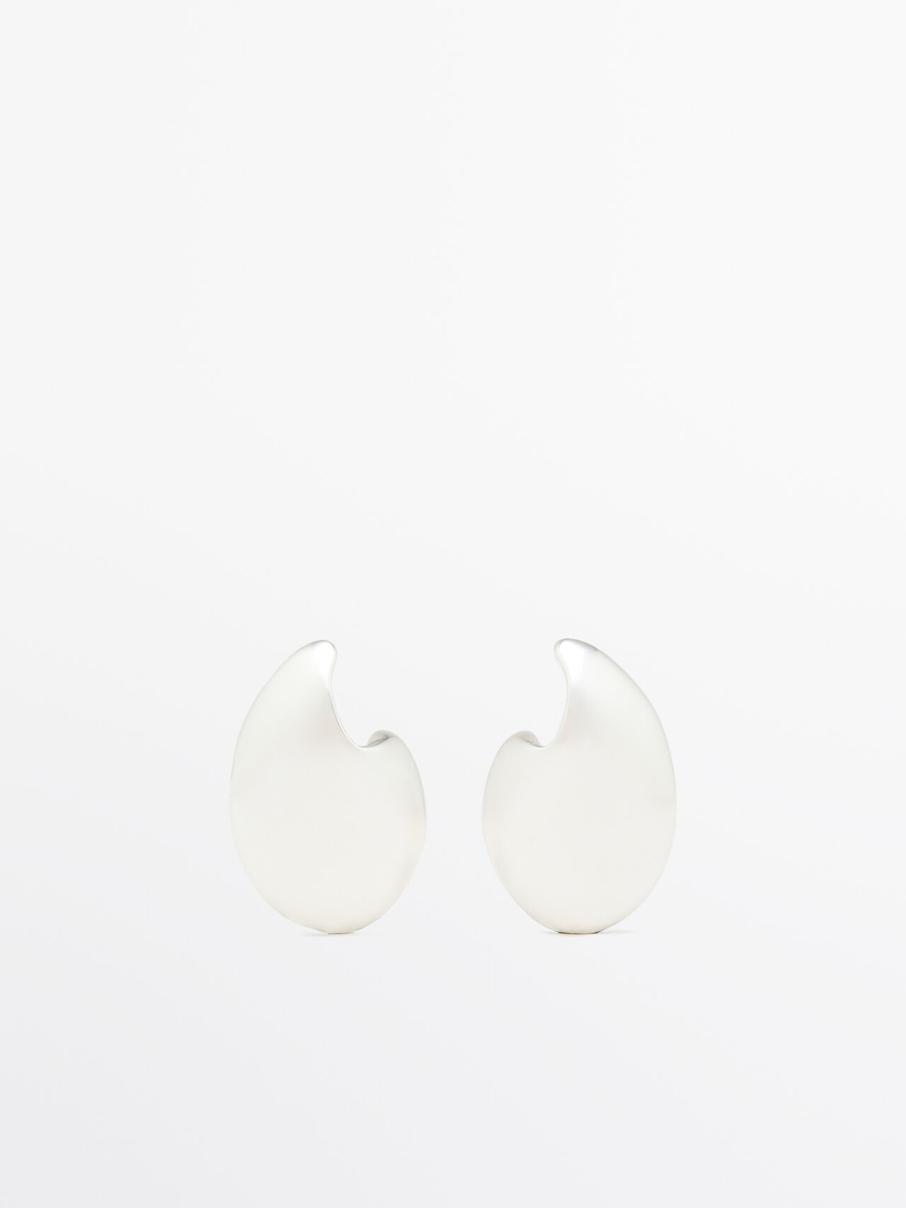 Shop Massimo Dutti Droplet Detail Earrings In Silver