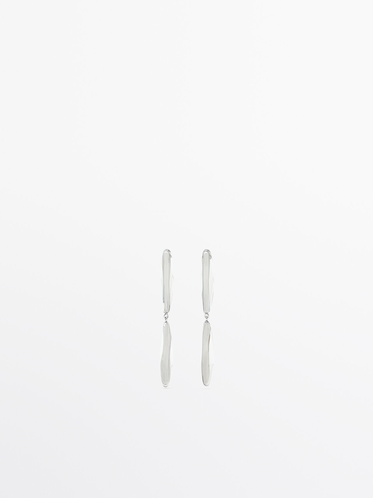 Shop Massimo Dutti Teardrop Dangle Earrings Limited Edition In Silver