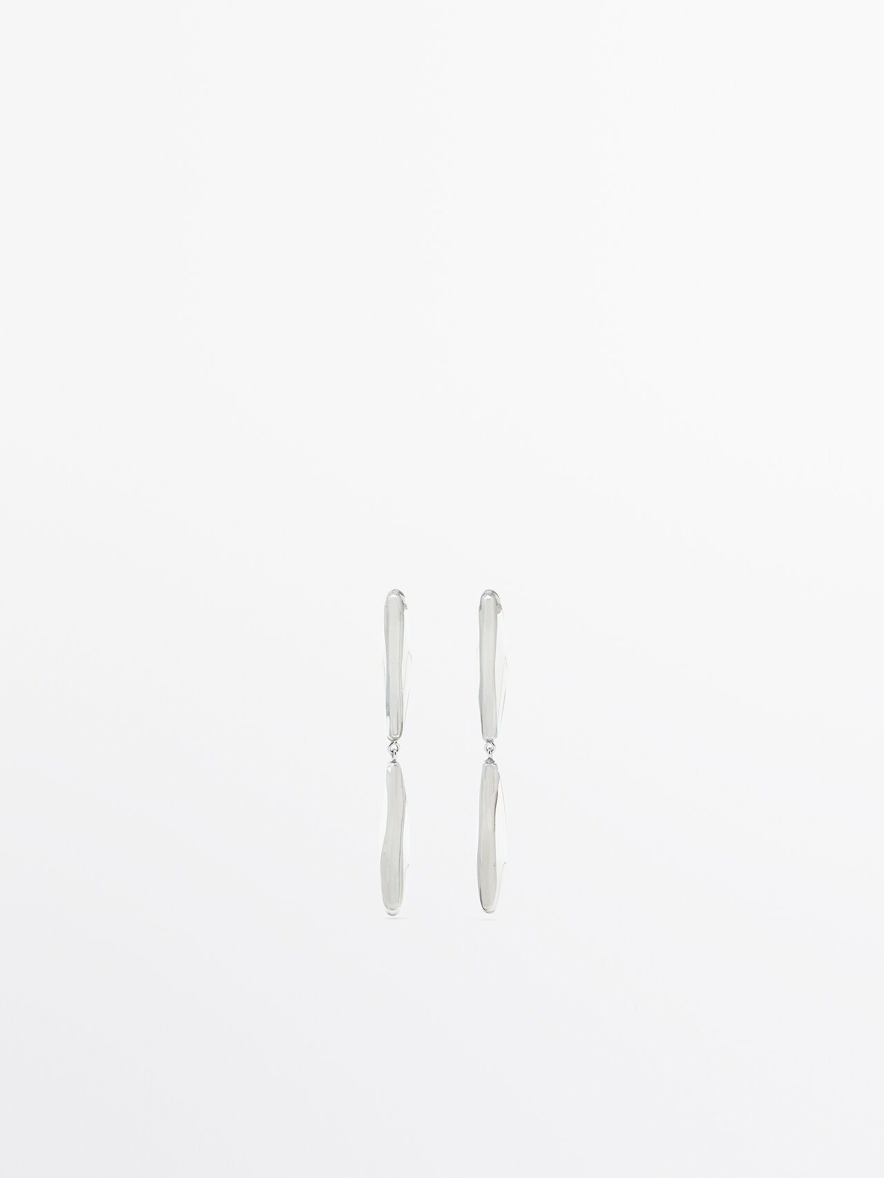 Massimo Dutti Teardrop Dangle Earrings Limited Edition In Silver