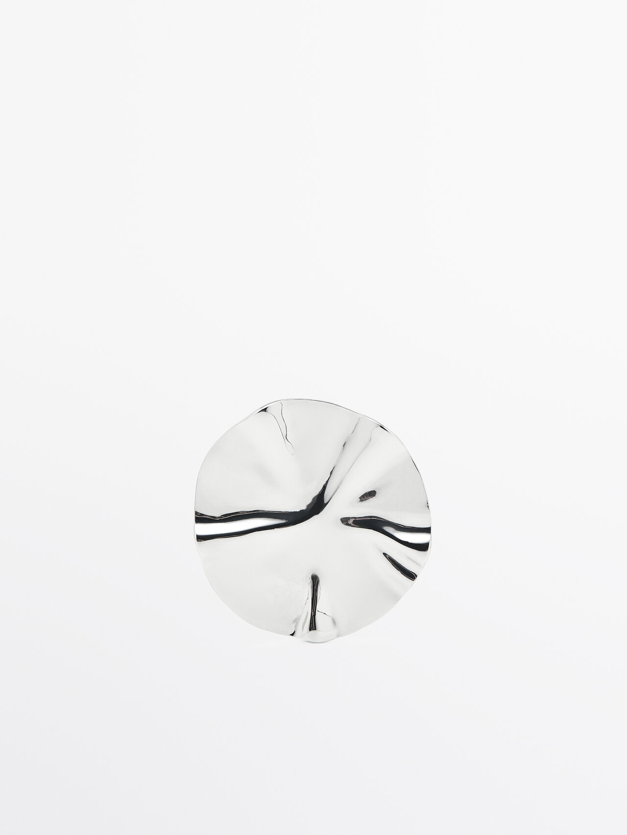 Massimo Dutti Brooch With Textured Piece Detail In Silver