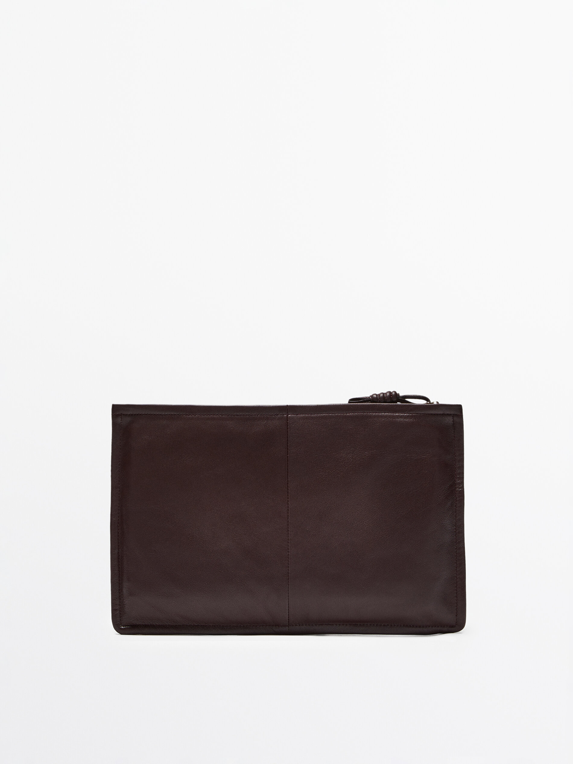 Massimo Dutti Nappa Leather Clutch With Knot Detail - Big Apple Buddy