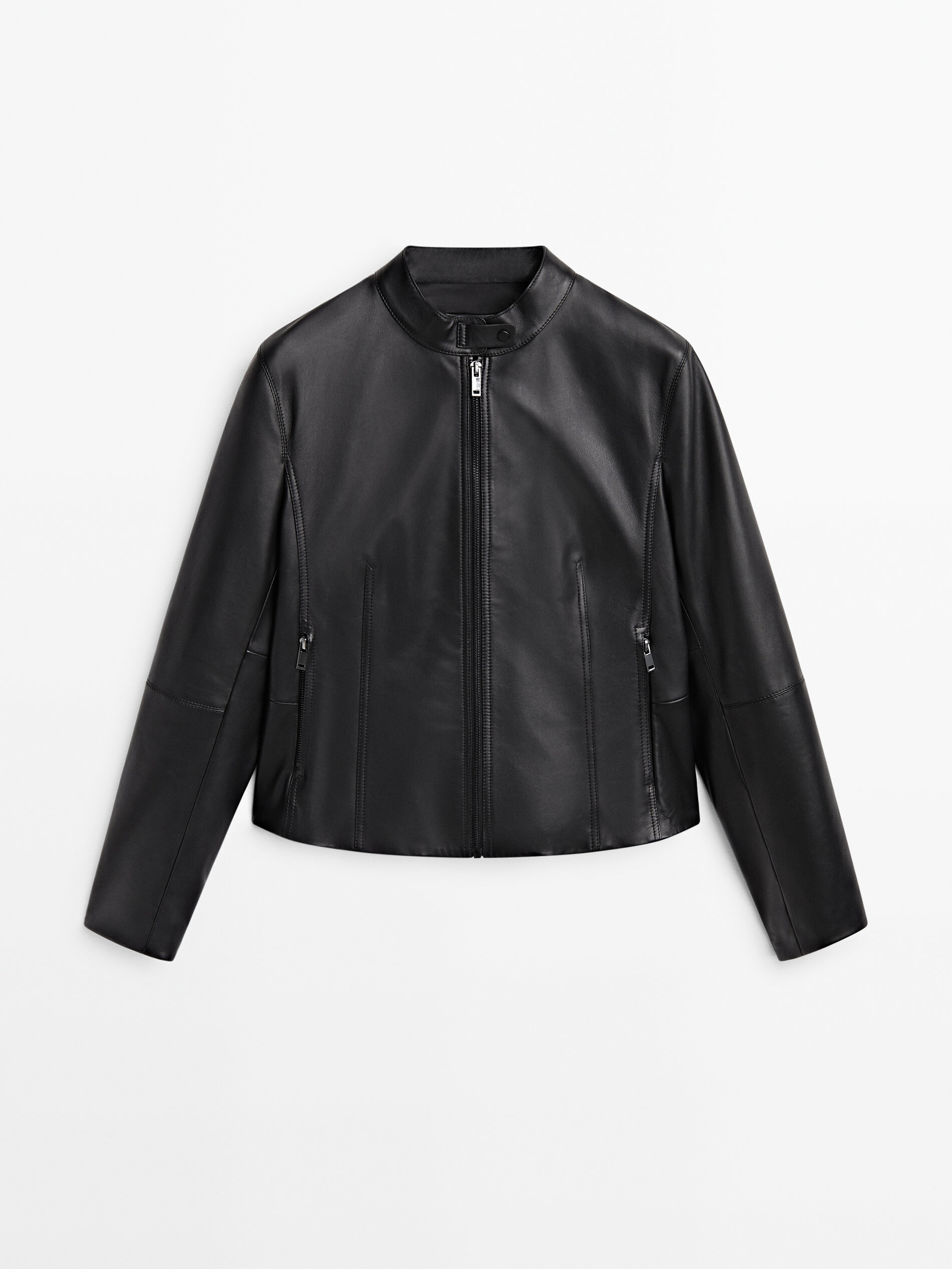 Black nappa leather jacket