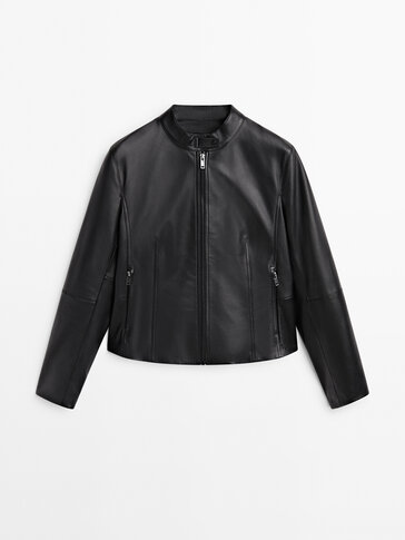 Black nappa leather jacket · Black · Skirts