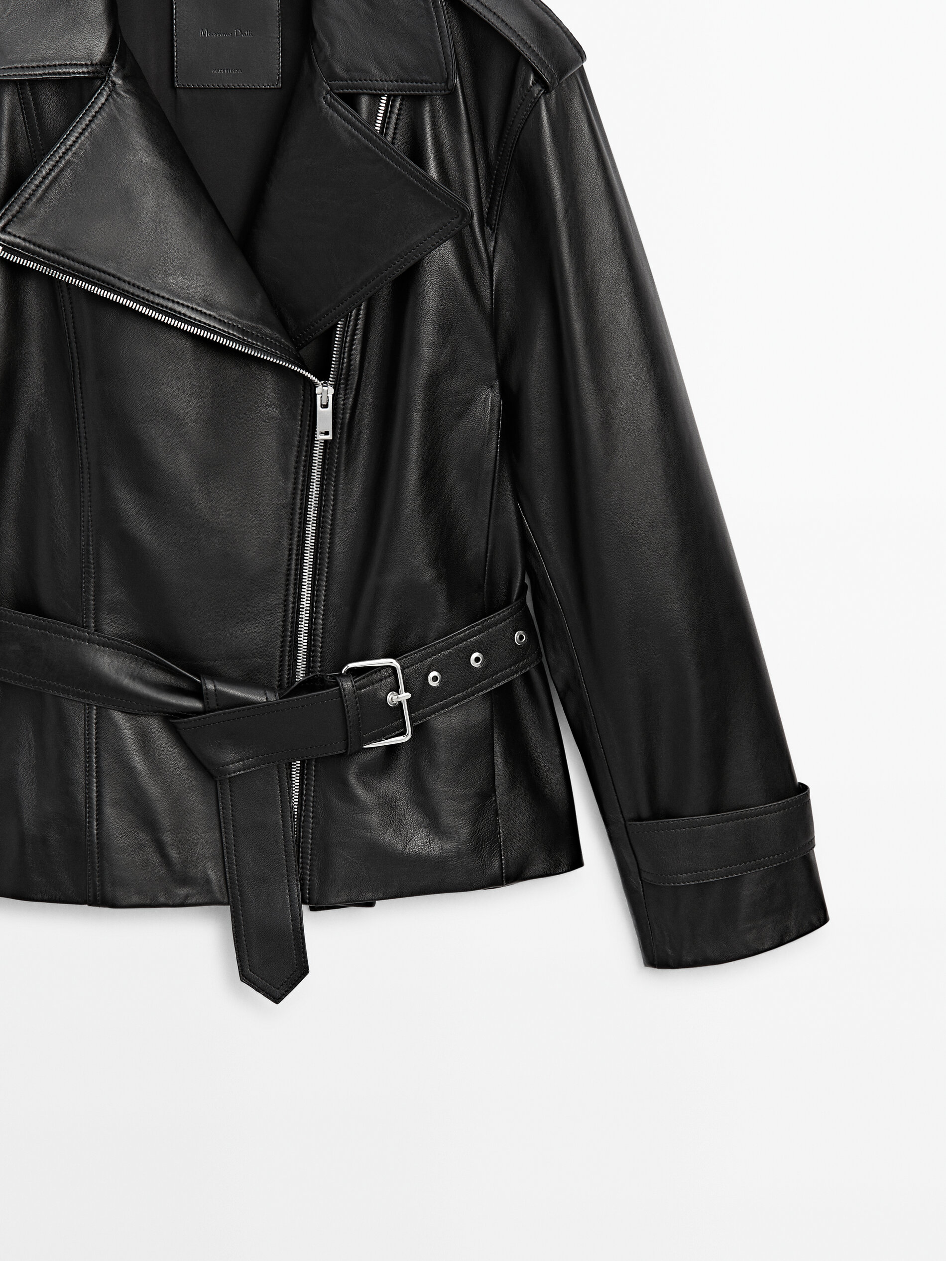 Nappa leather jacket with pockets · Black · Skirts | Massimo Dutti