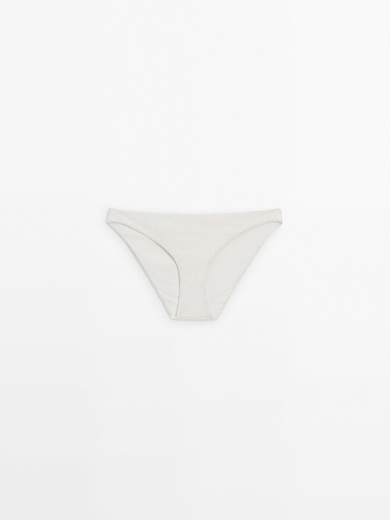 Massimo Dutti Textured Bikini Bottoms In Cream