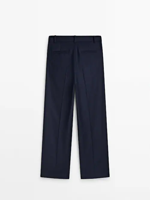 Navy blue straight suit trousers · Navy Blue · Dressy