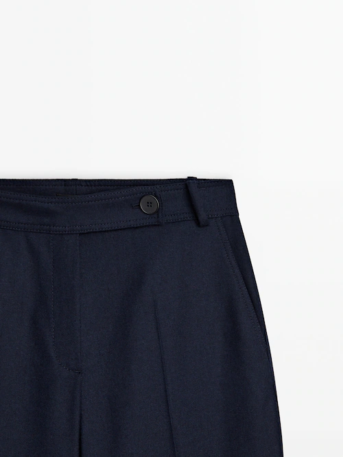 Navy blue straight suit trousers · Navy Blue · Dressy