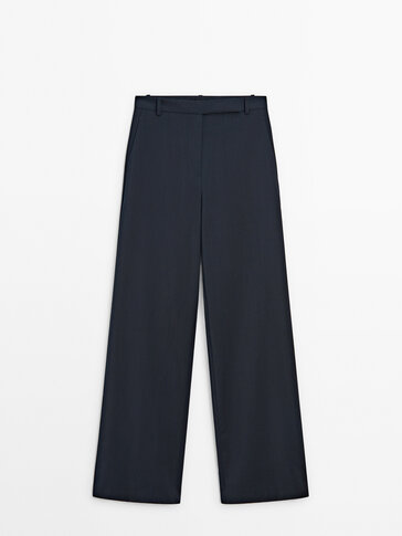 100% cool wool suit trousers