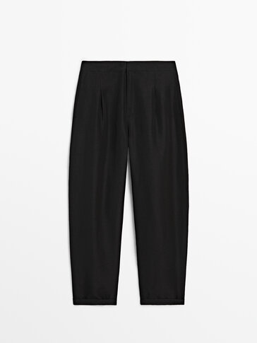 Soulstar skinny fit stretch woven cropped trousers in black | ASOS