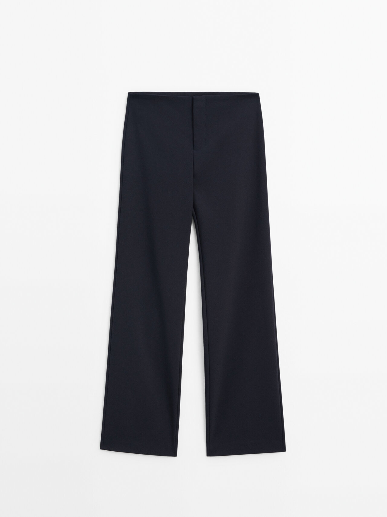Massimo Dutti Straight-fit Technical Trousers In Navy Blue