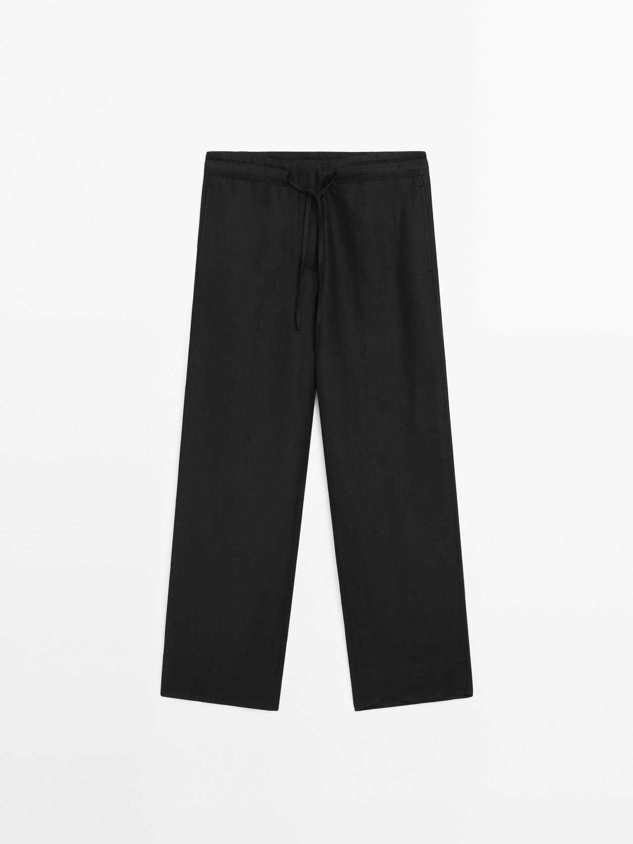 Massimo Dutti Black Drawstring Co Ord Trousers