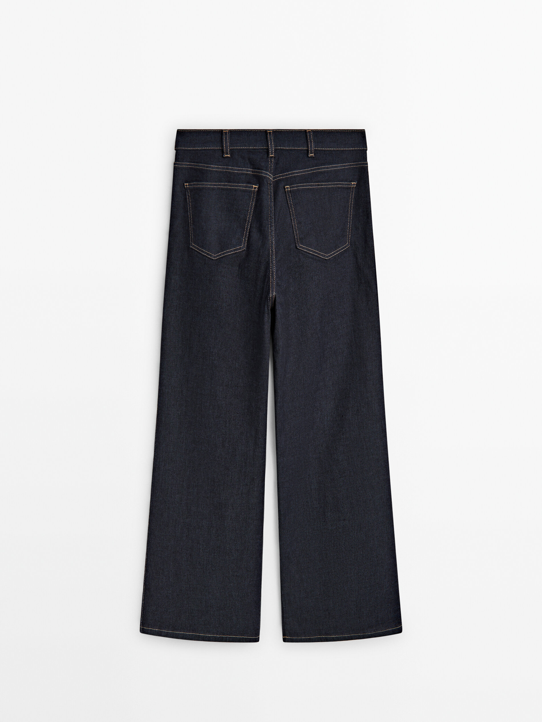 Mid-rise wide-leg jeans with darts · Charcoal · Dressy | Massimo Dutti