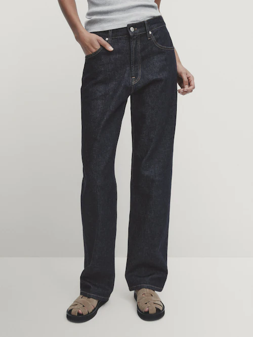 Women's Classic Straight Comfort Denim Jeans - Dark Rinse – Ace